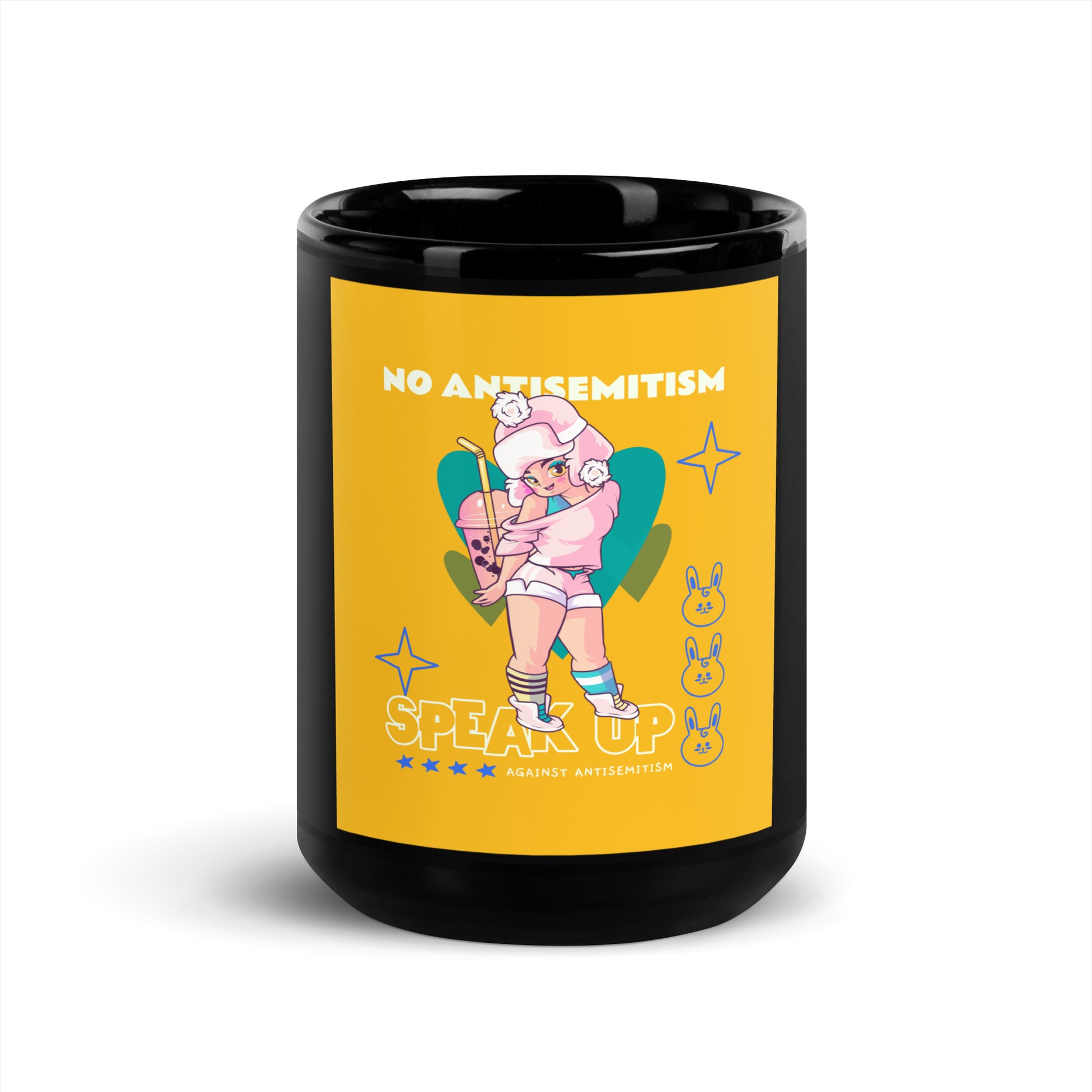 Speak Up | Antisemitism | Black Glossy Mug