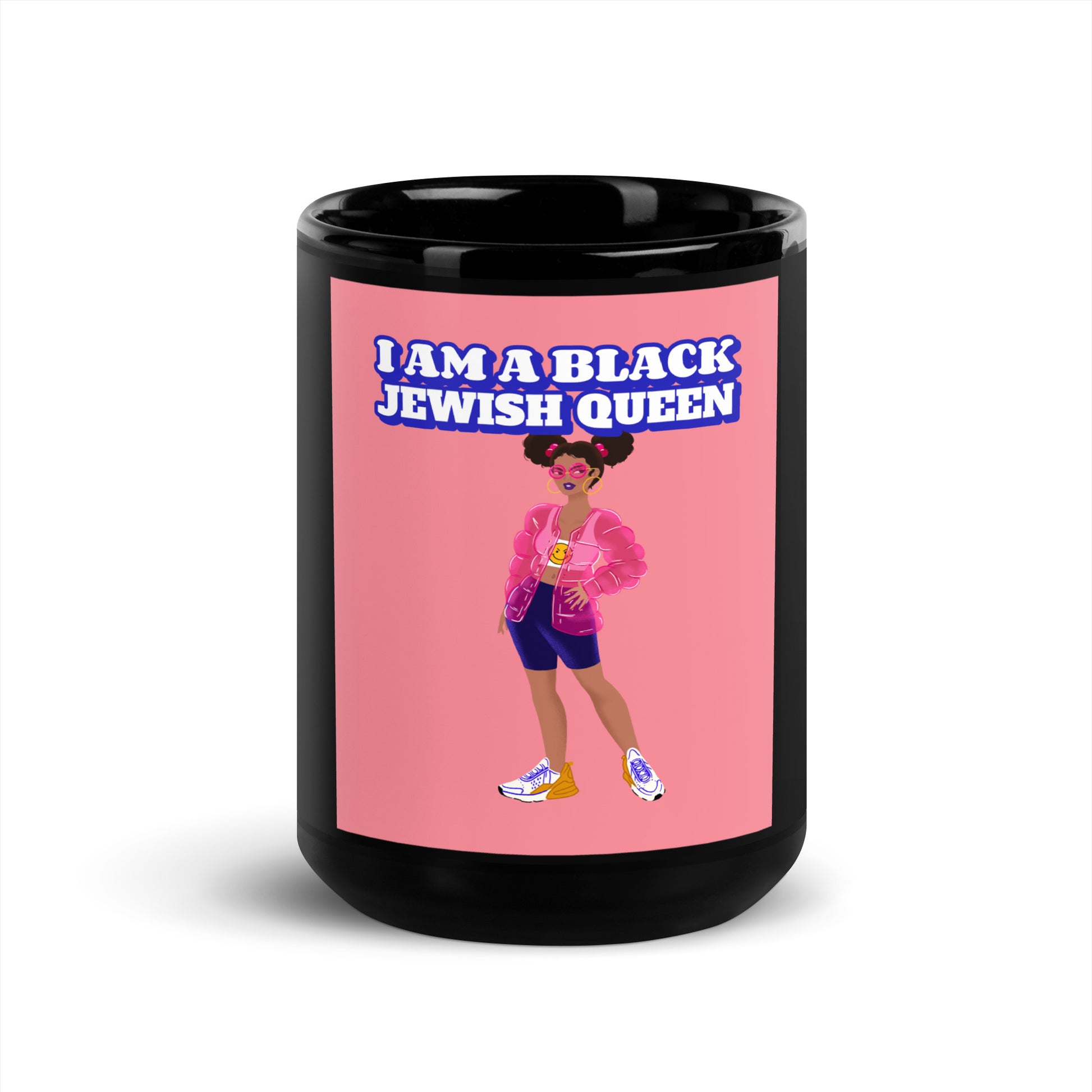 Black & Jewish Love | Black Glossy Mug