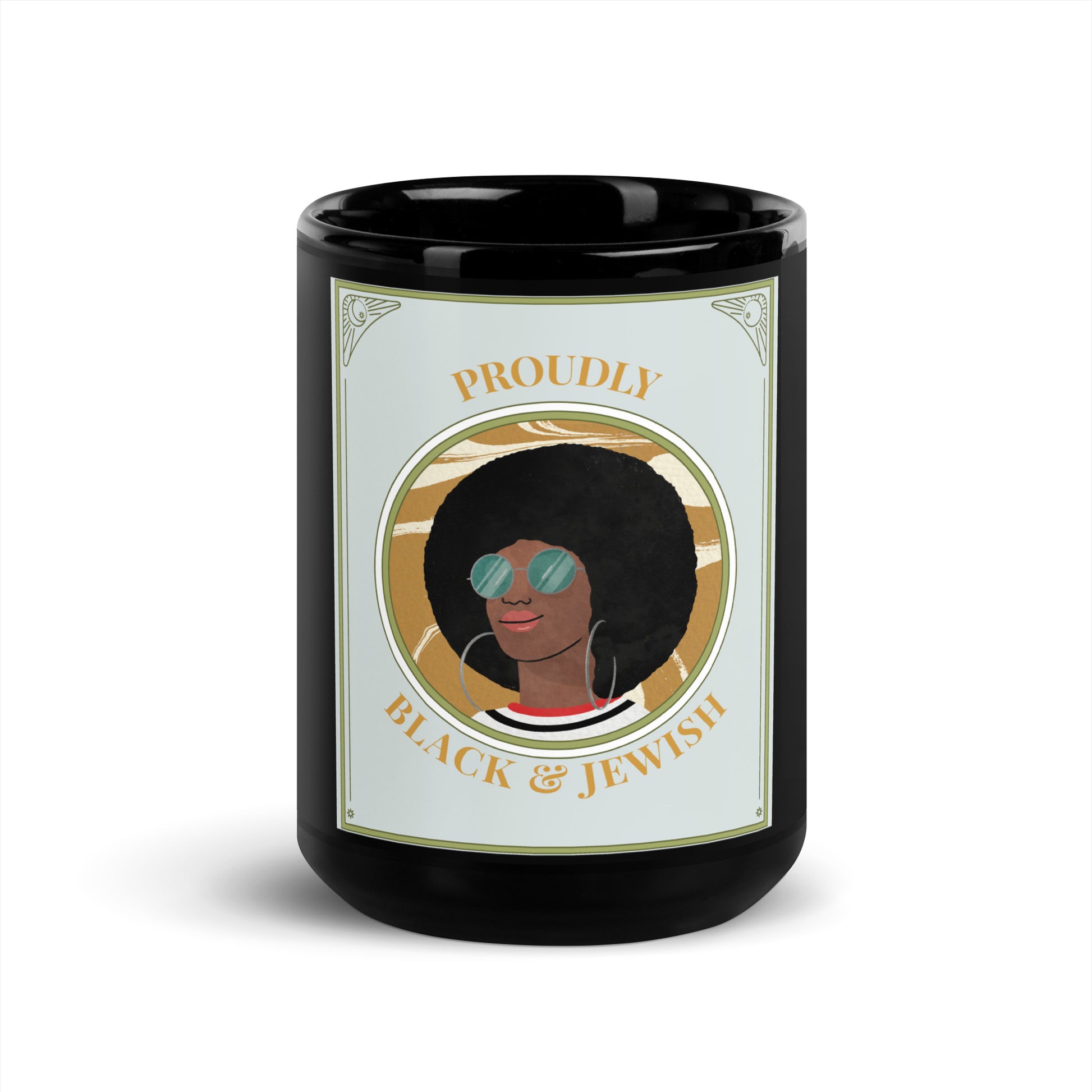 Black & Jewish Love | Black Glossy Mug