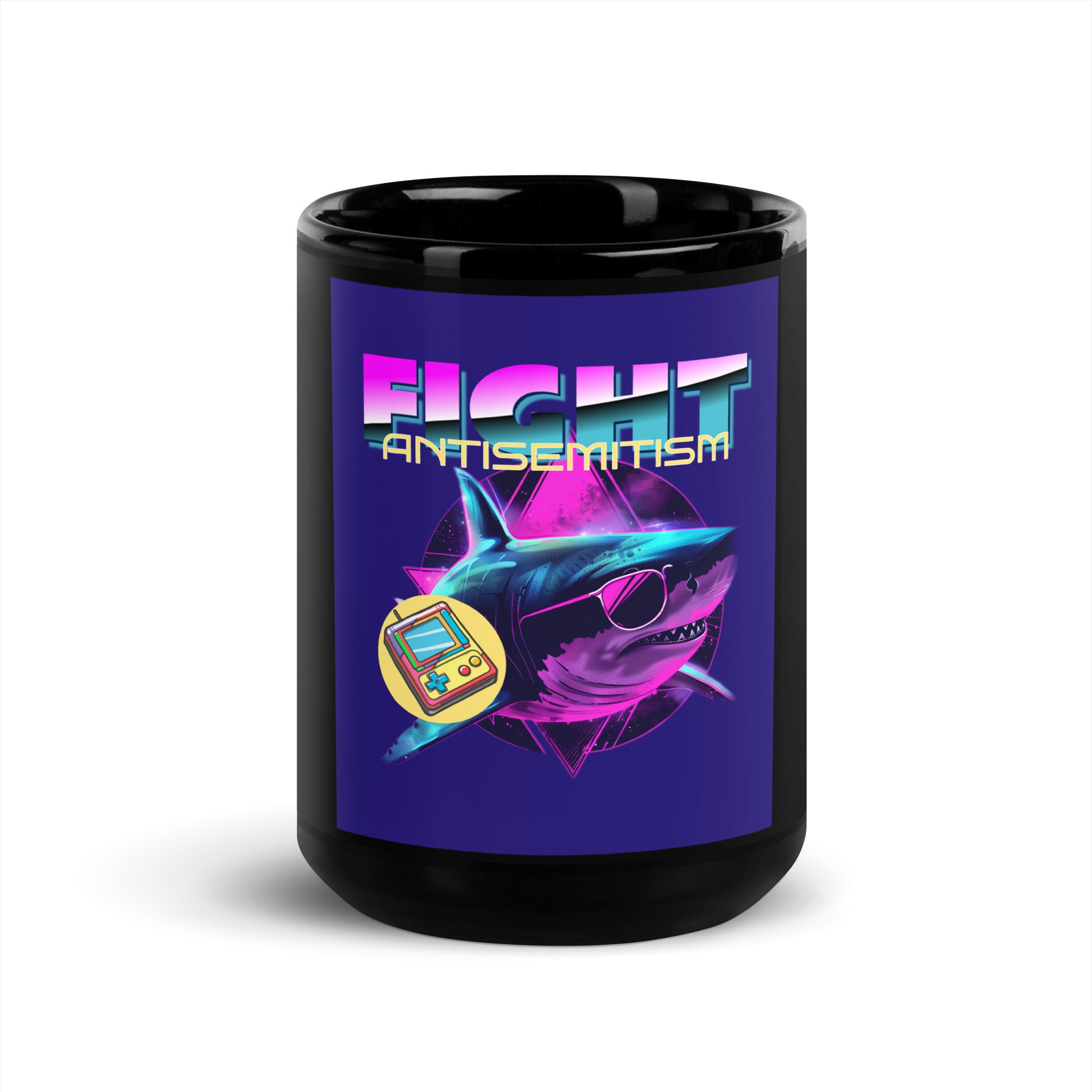 Retro Neon Animal | Fight Antisemitism | Black Glossy Mug