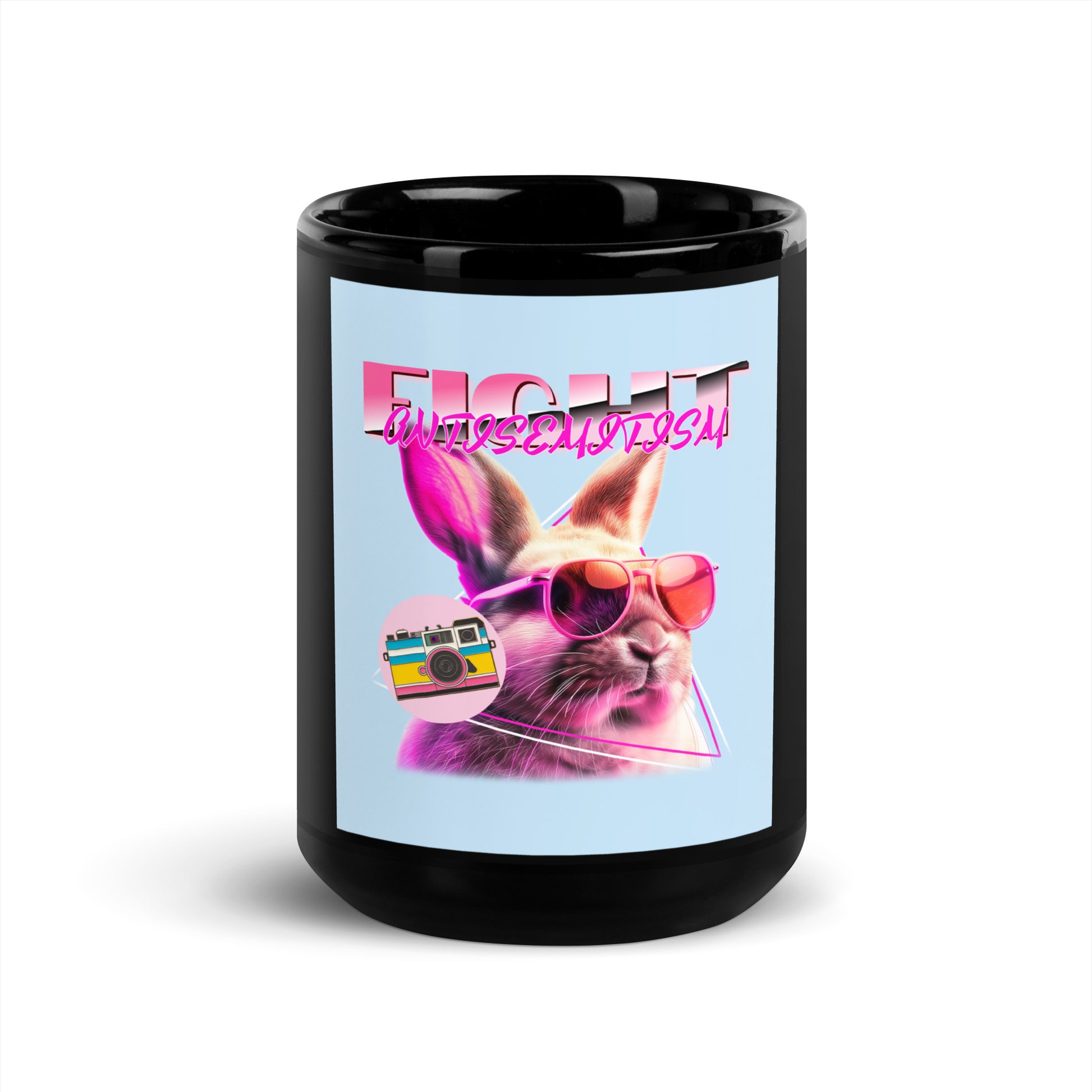 Retro Neon Animal | Fight Antisemitism | Black Glossy Mug