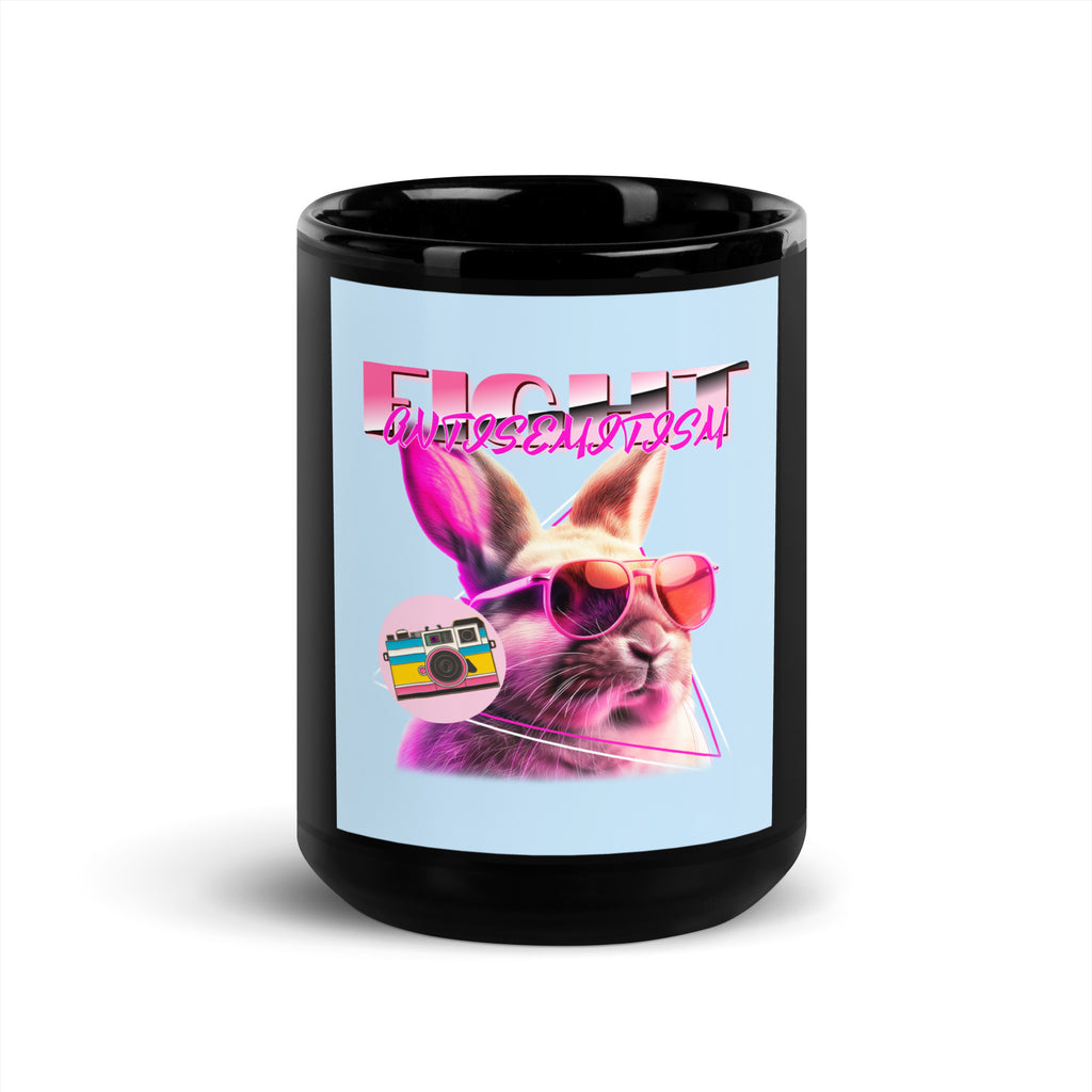 Retro Neon Animal | Fight Antisemitism | Black Glossy Mug