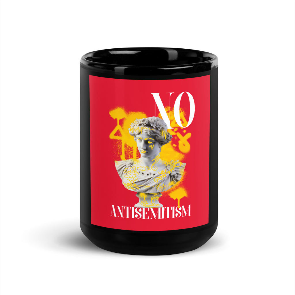 Graffiti Statue Anthem | No Antisemitism | Black Glossy Mug