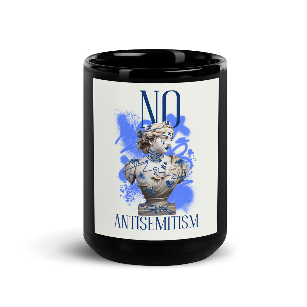 Graffiti Statue Anthem | No Antisemitism | Black Glossy Mug