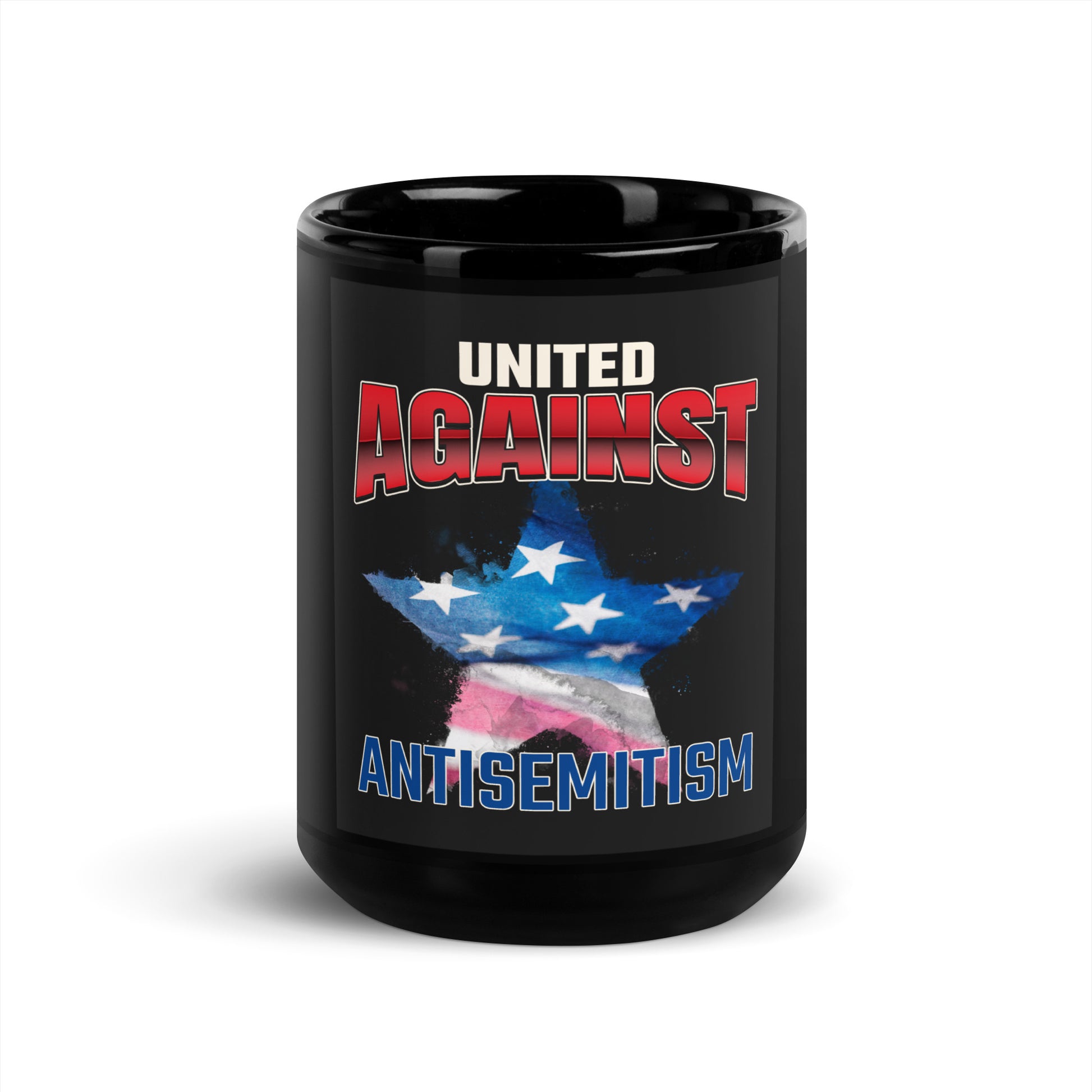 USA Edition | United Against Antisemitism | Black Glossy Mug