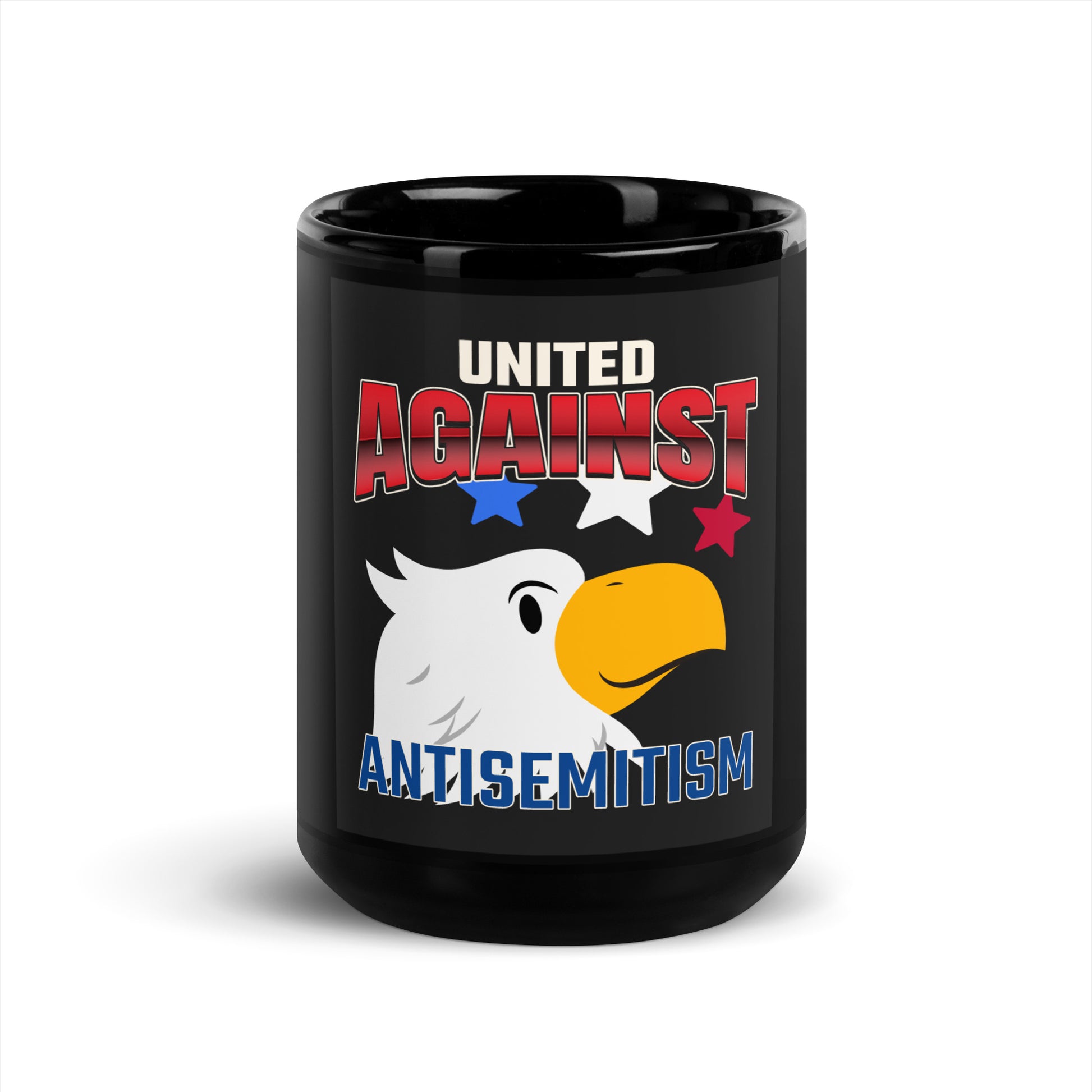 USA Edition | United Against Antisemitism | Black Glossy Mug