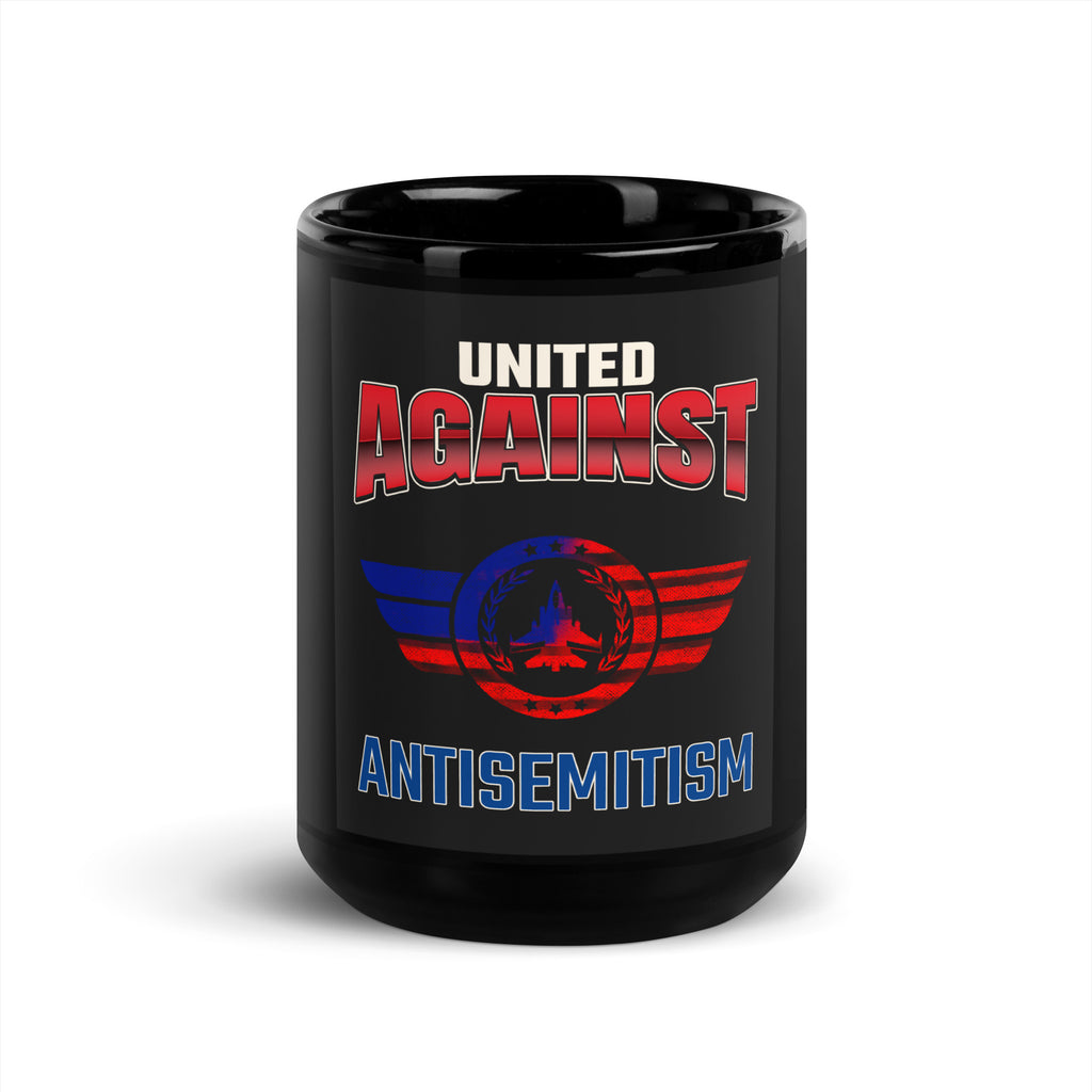 USA Edition | United Against Antisemitism | Black Glossy Mug
