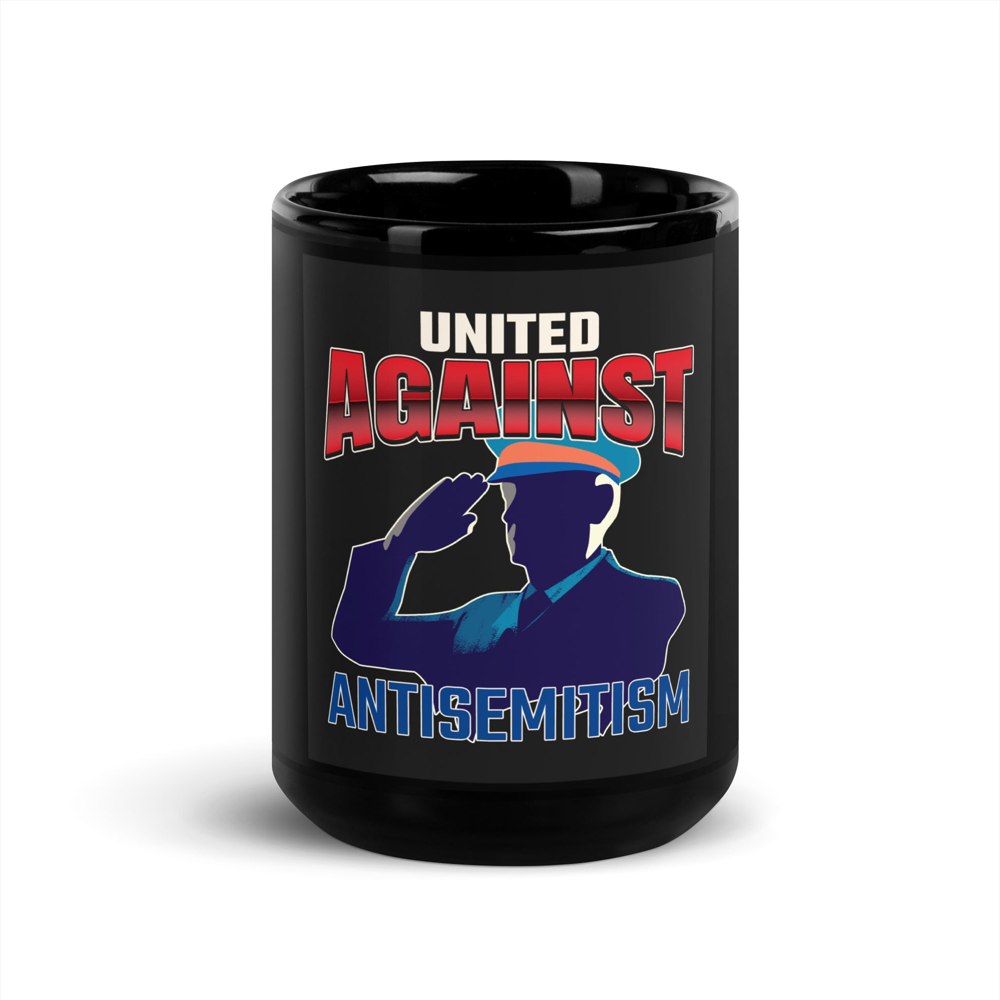 USA Edition | United Against Antisemitism | Black Glossy Mug