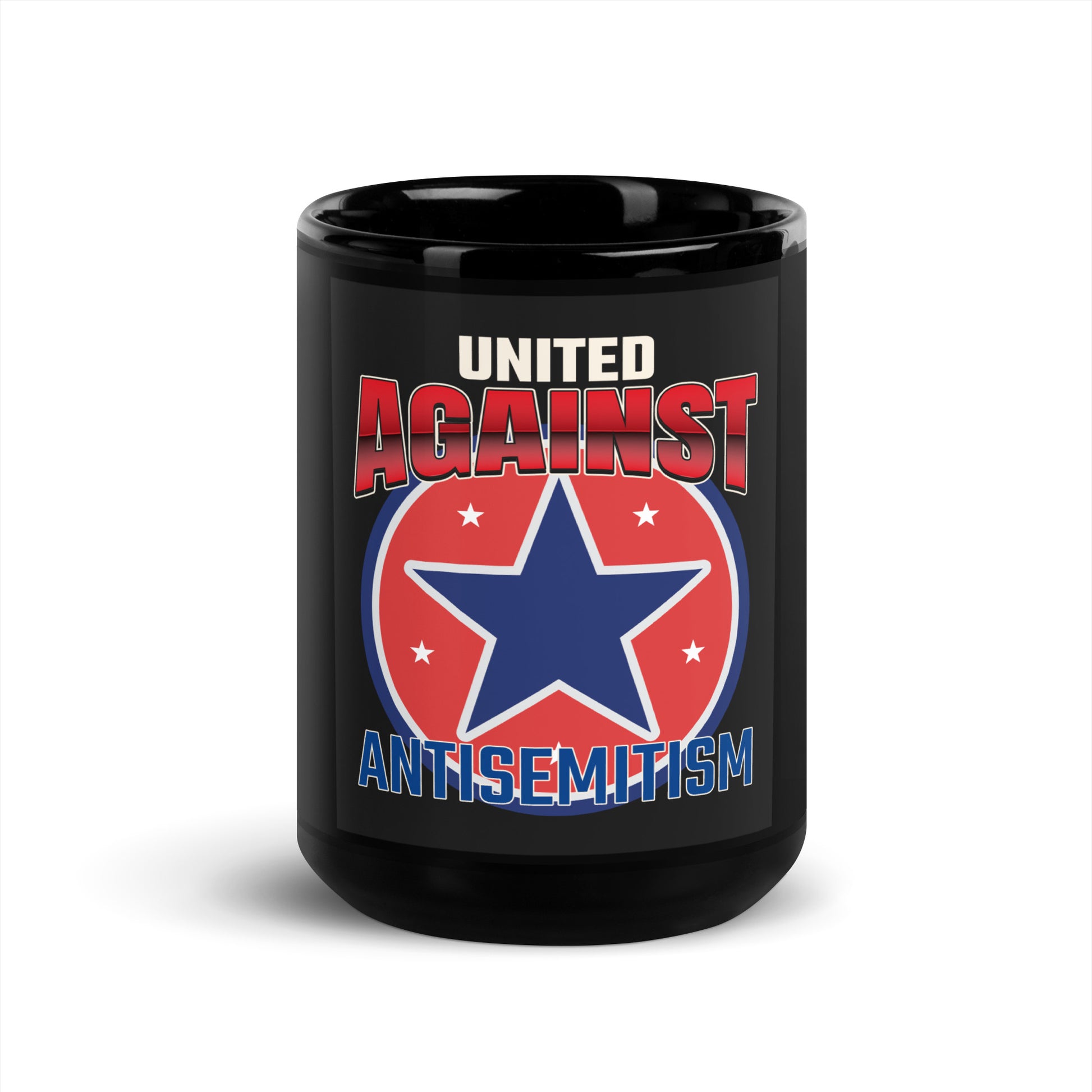 USA Edition | United Against Antisemitism | Black Glossy Mug