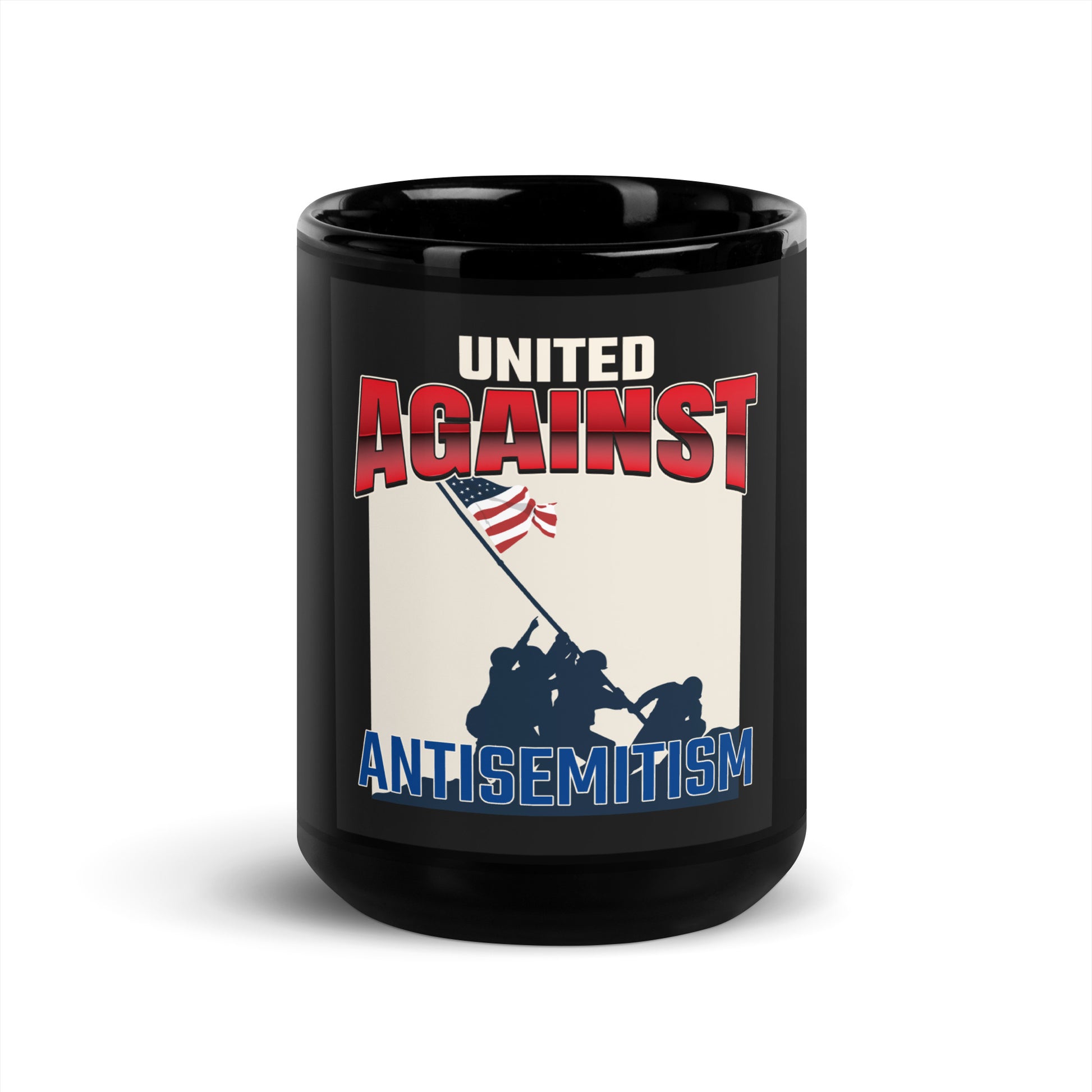 USA Edition | United Against Antisemitism | Black Glossy Mug
