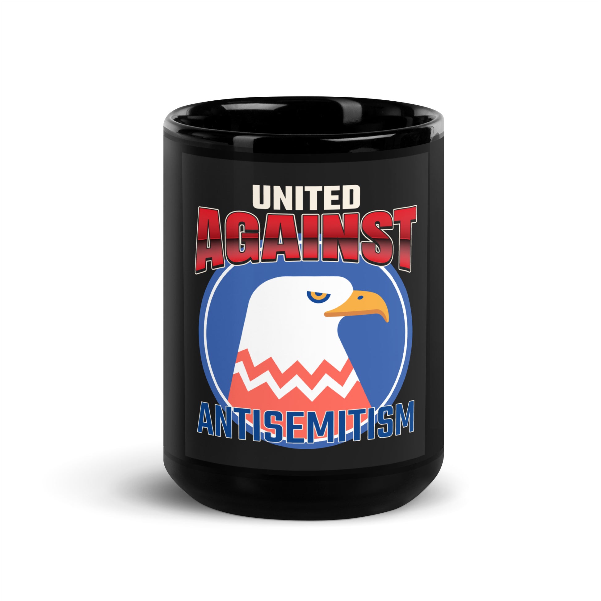 USA Edition | United Against Antisemitism | Black Glossy Mug