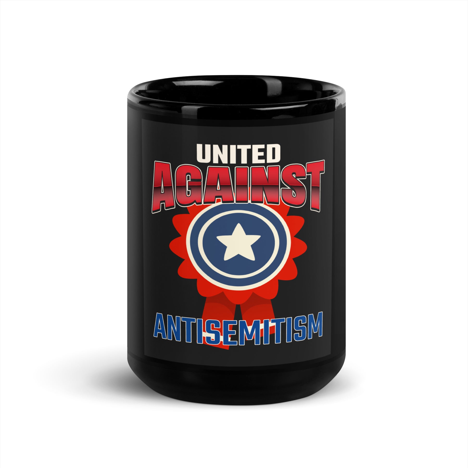 USA Edition | United Against Antisemitism | Black Glossy Mug