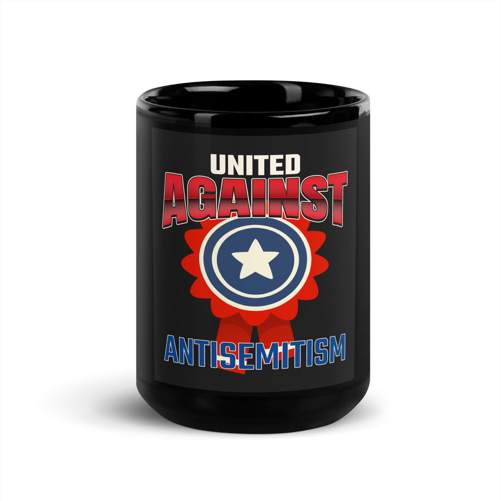 USA Edition | United Against Antisemitism | Black Glossy Mug