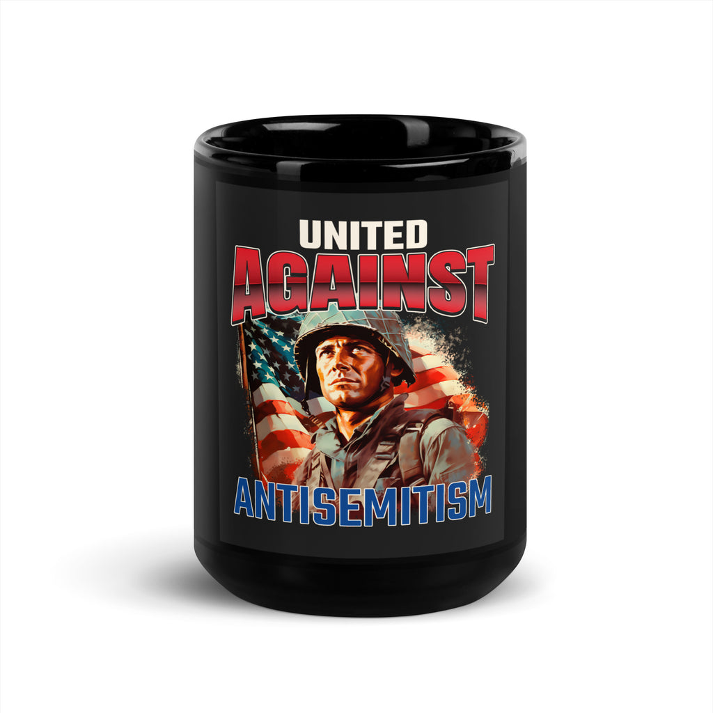 USA Edition | United Against Antisemitism | Black Glossy Mug