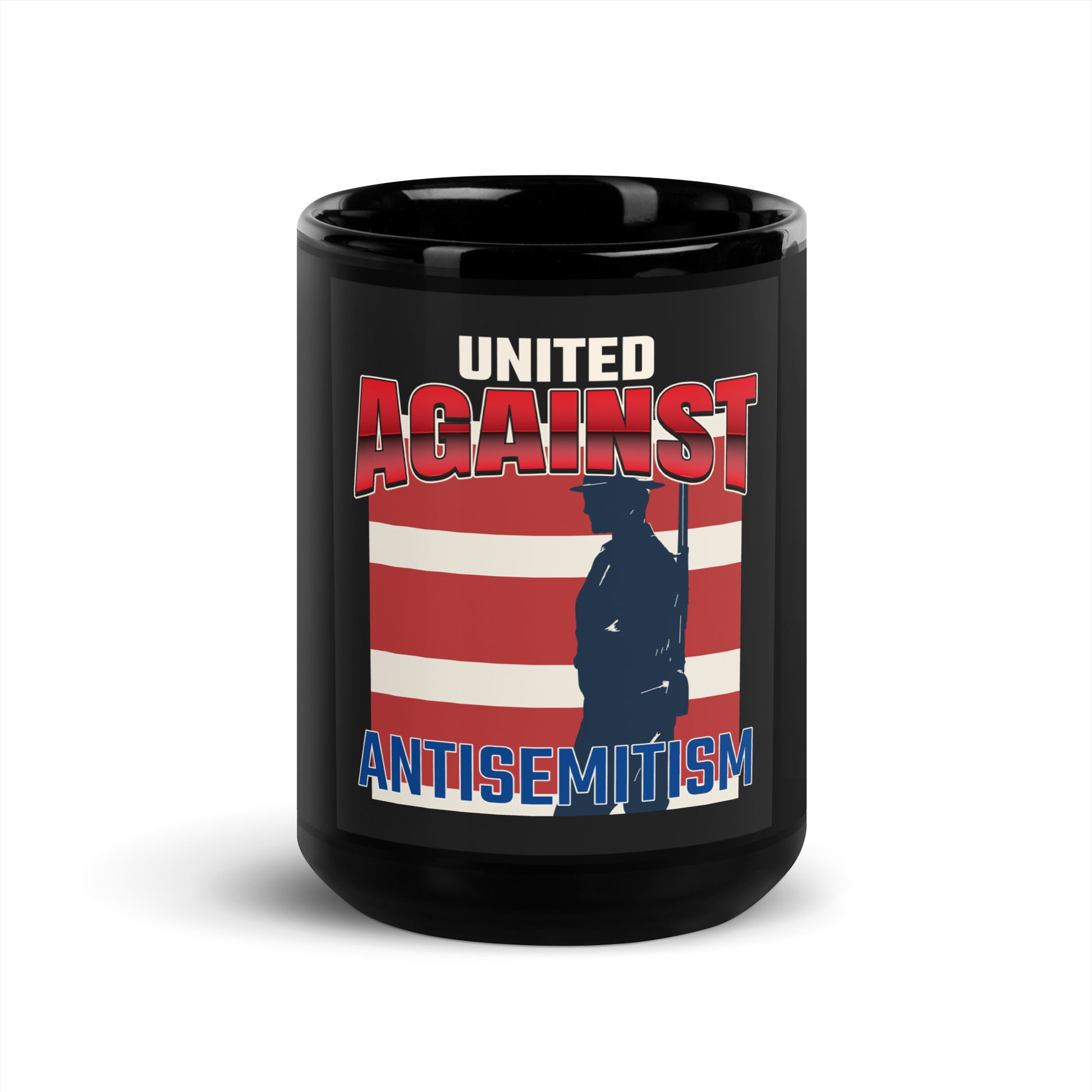 USA Edition | United Against Antisemitism | Black Glossy Mug