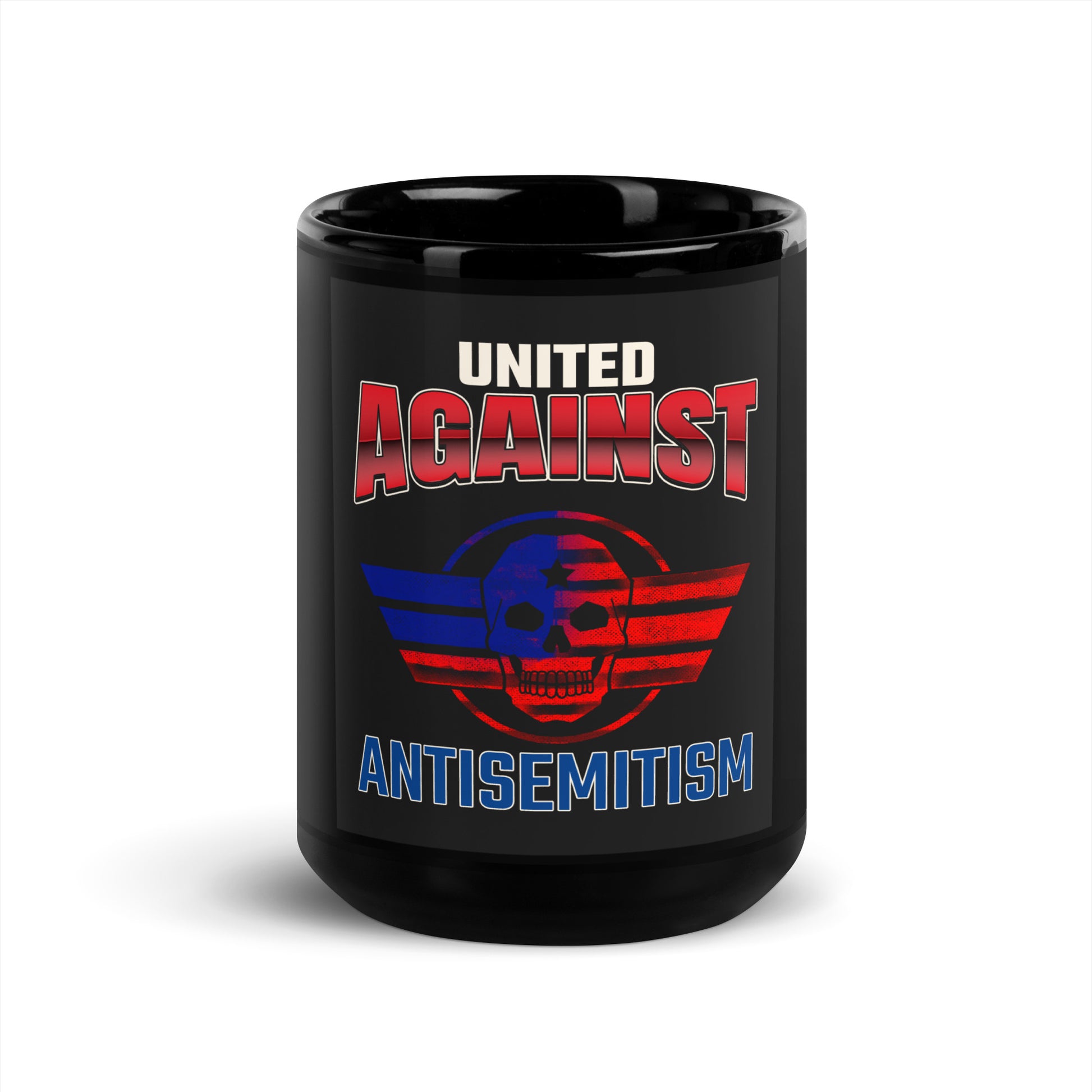 USA Edition | United Against Antisemitism | Black Glossy Mug