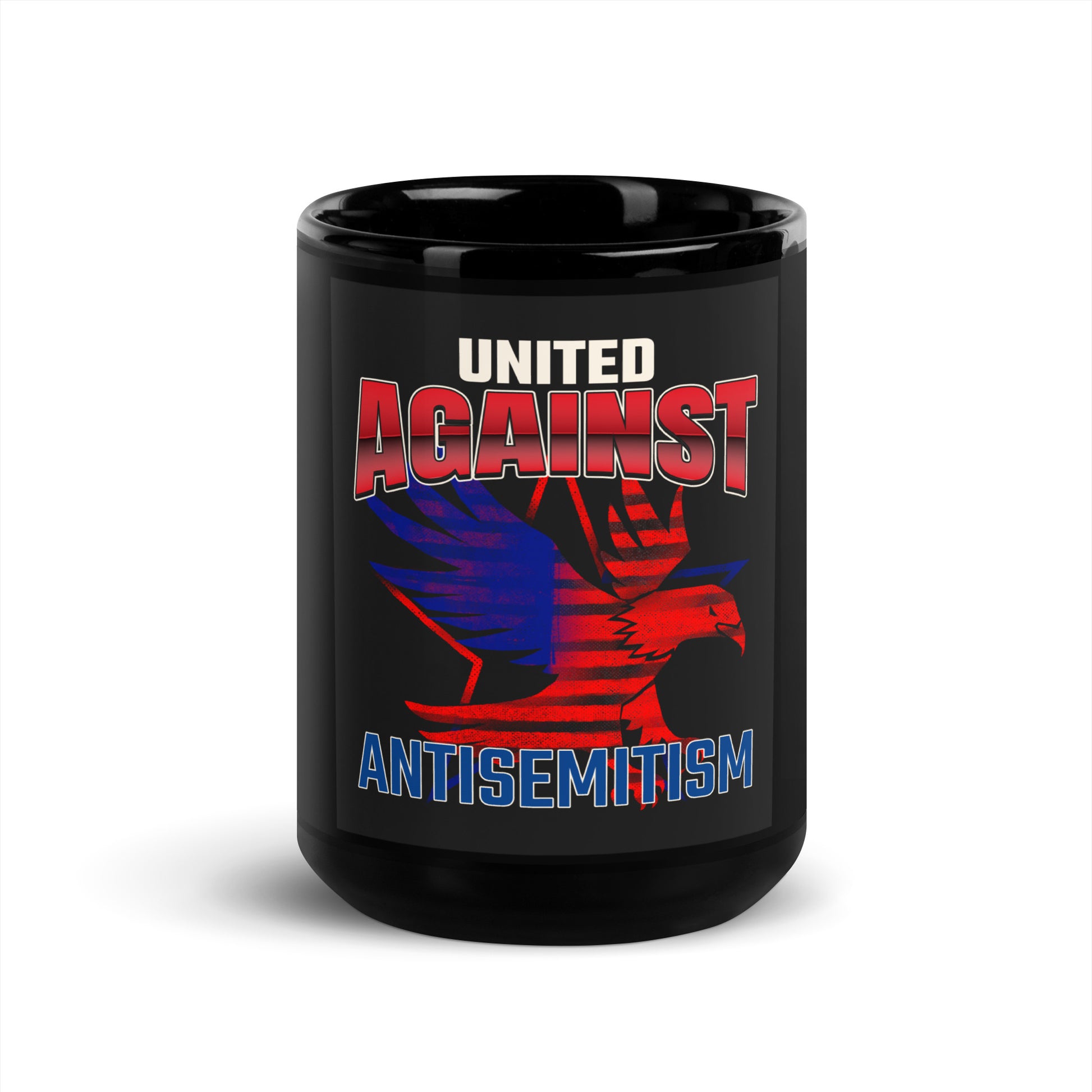 USA Edition | United Against Antisemitism | Black Glossy Mug