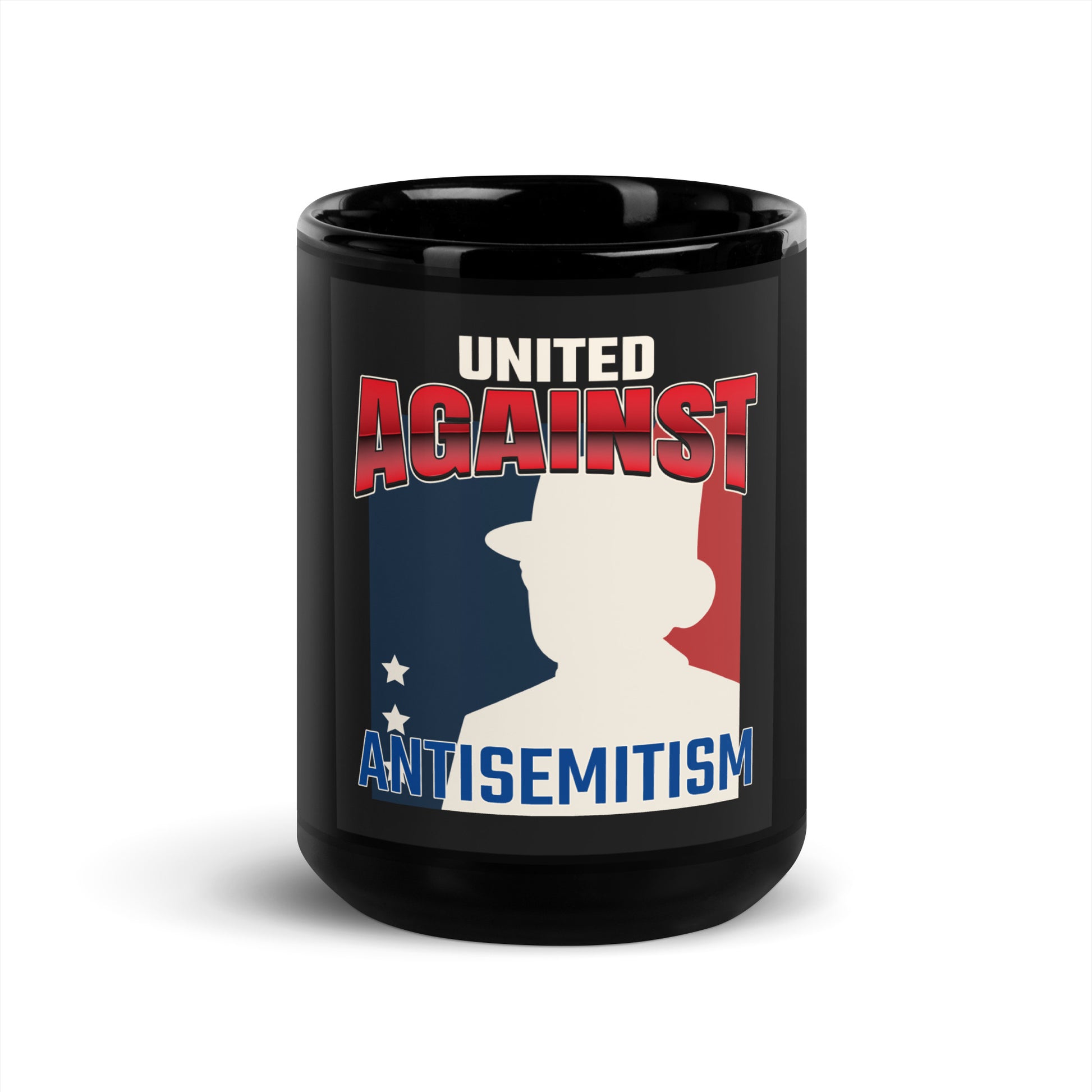 USA Edition | United Against Antisemitism | Black Glossy Mug