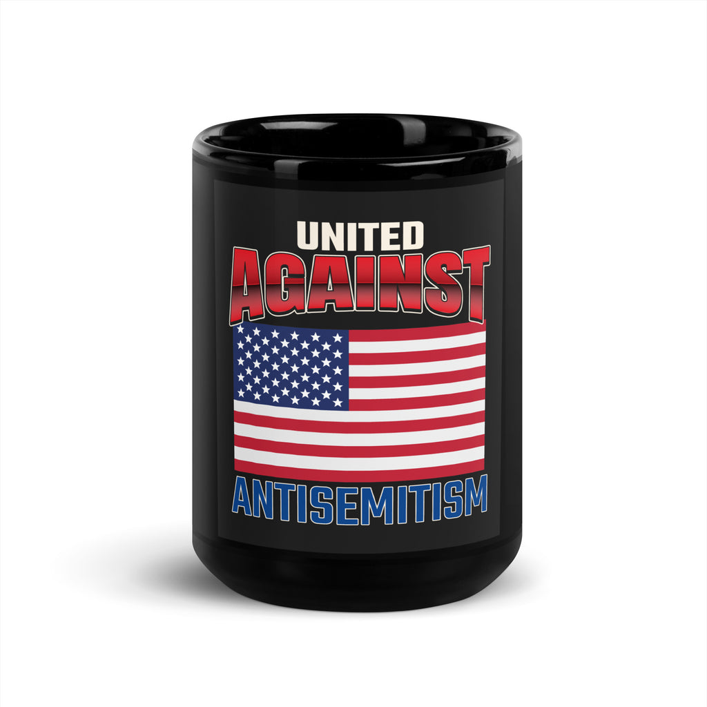 USA Edition | United Against Antisemitism | Black Glossy Mug