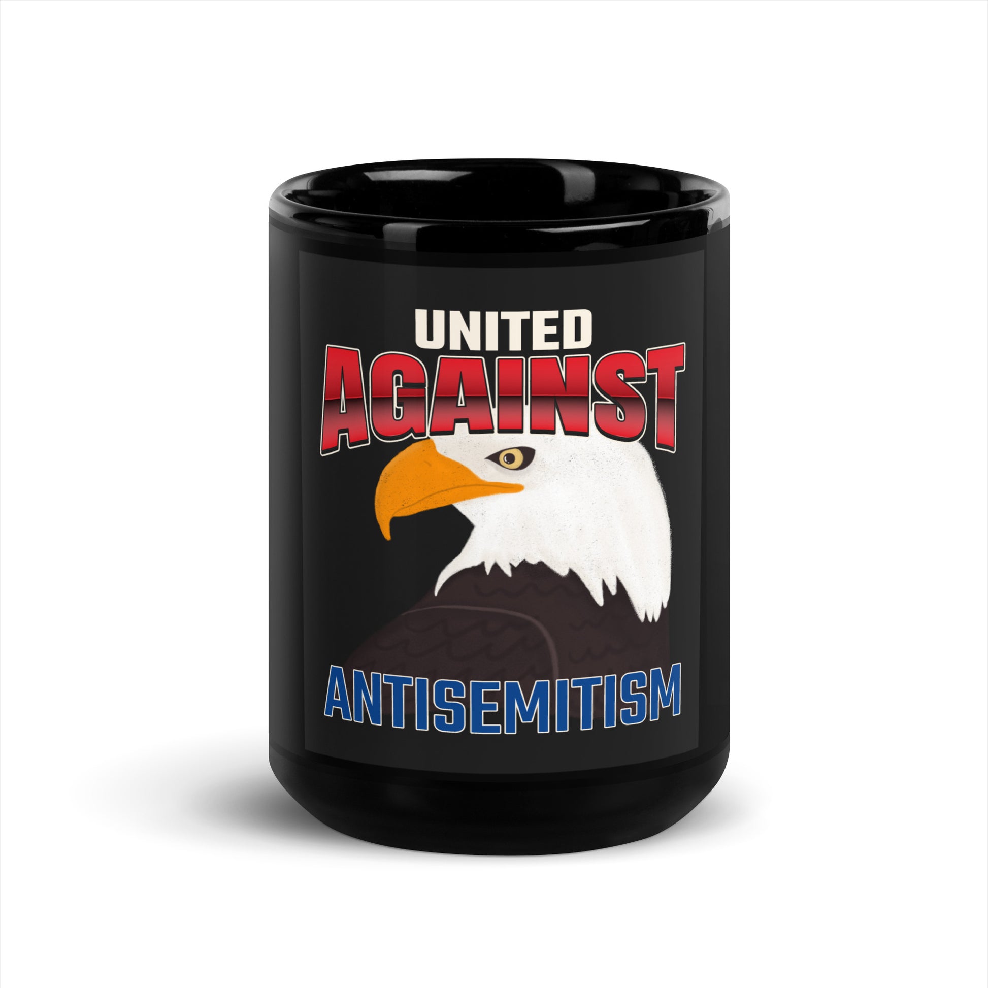 USA Edition | United Against Antisemitism | Black Glossy Mug