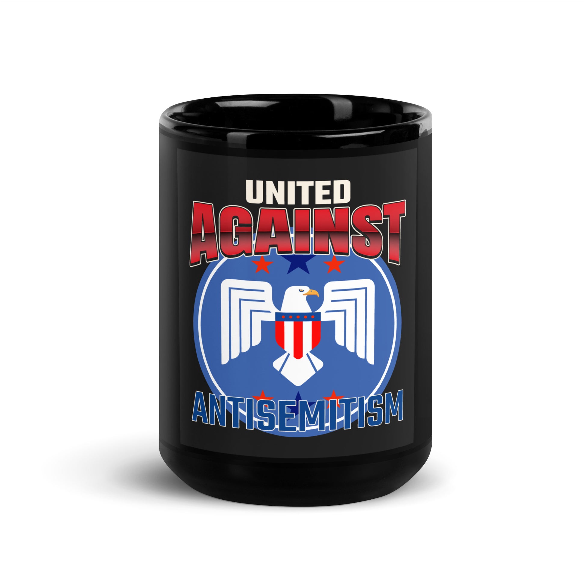 USA Edition | United Against Antisemitism | Black Glossy Mug