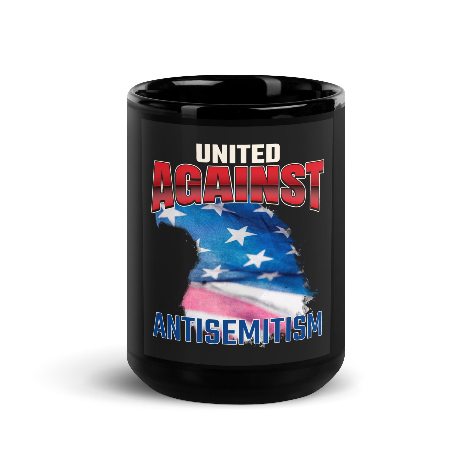 USA Edition | United Against Antisemitism | Black Glossy Mug