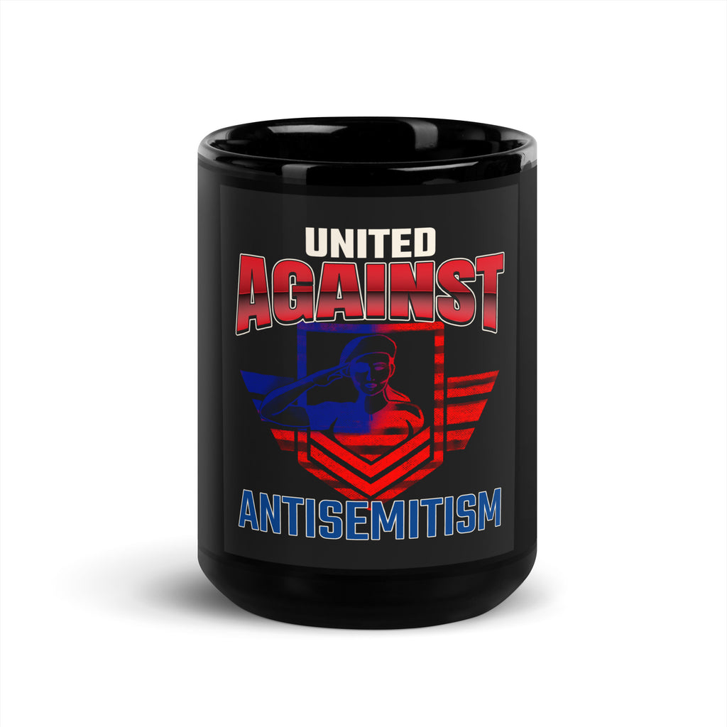 USA Edition | United Against Antisemitism | Black Glossy Mug