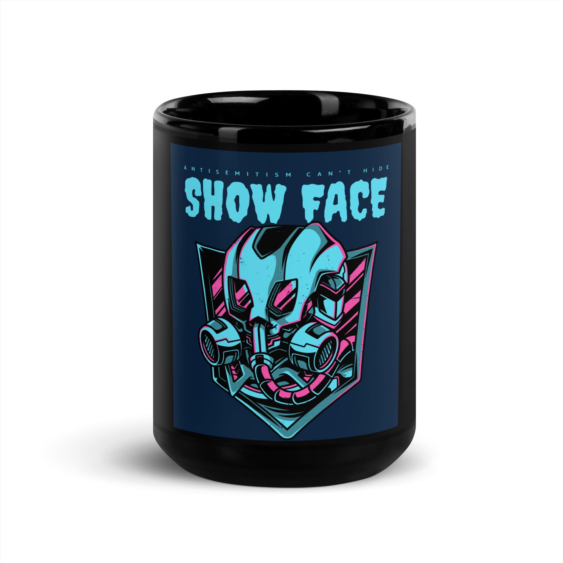 Show Face | Antisemitism Can't Hide | Black Glossy Mug
