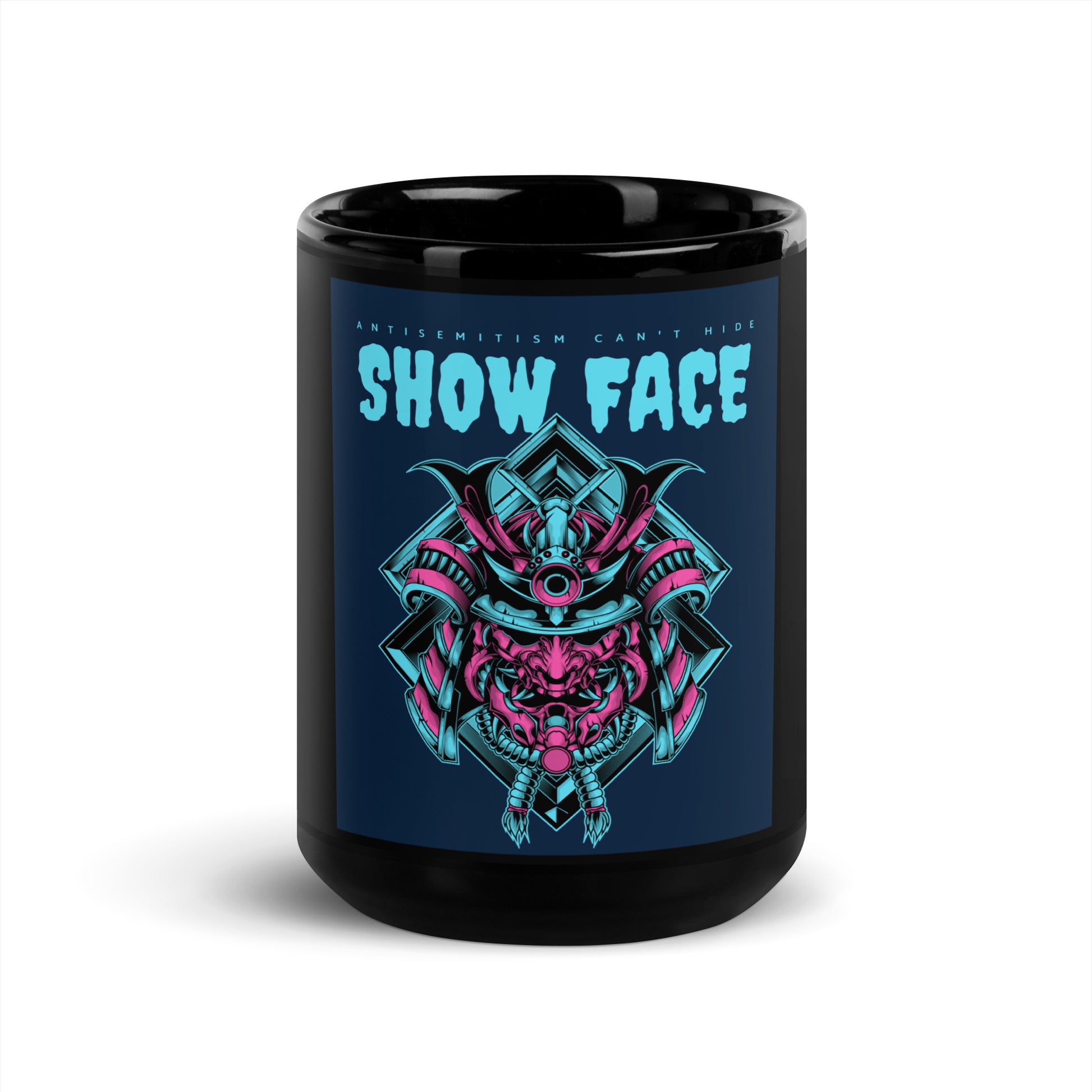 Show Face | Antisemitism Can't Hide | Black Glossy Mug