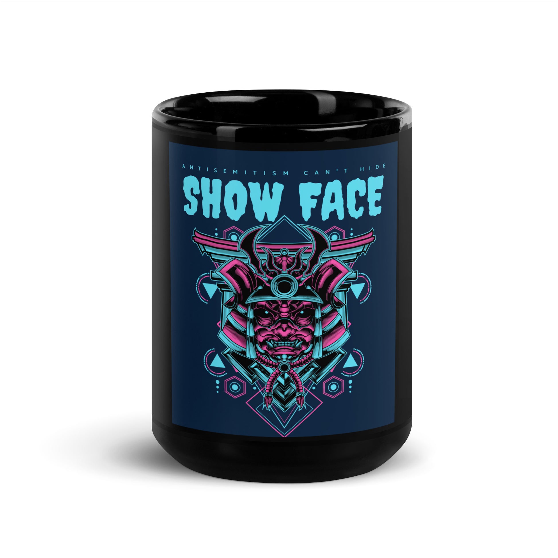 Show Face | Antisemitism Can't Hide | Black Glossy Mug