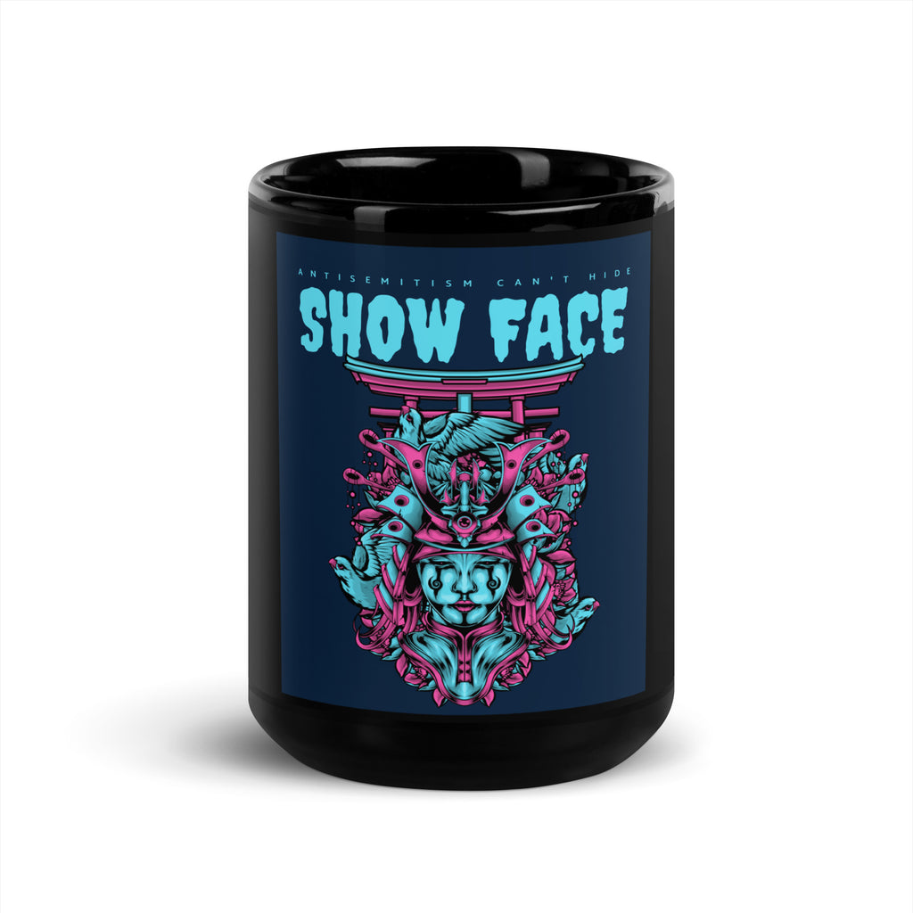 Show Face | Antisemitism Can't Hide | Black Glossy Mug
