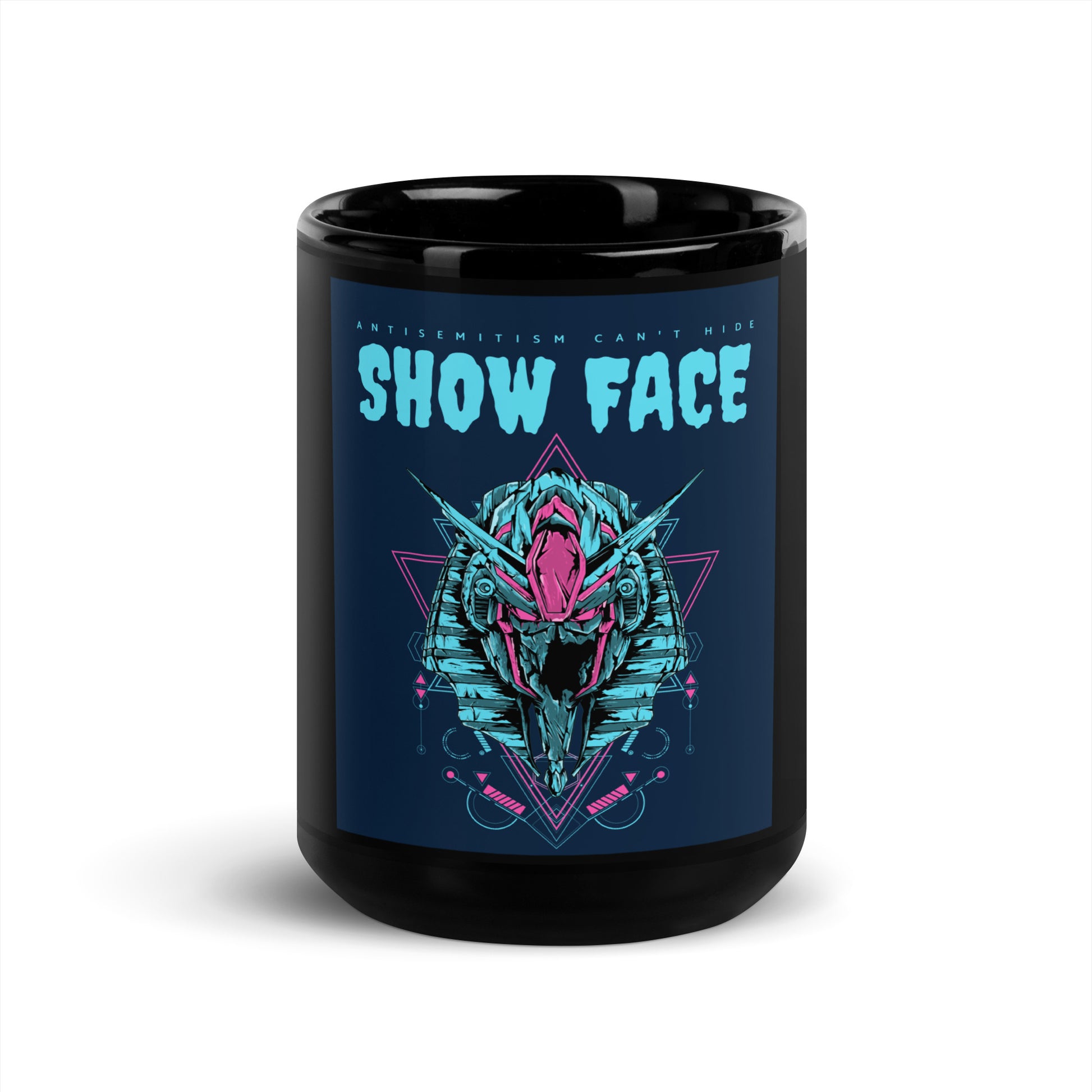Show Face | Antisemitism Can't Hide | Black Glossy Mug