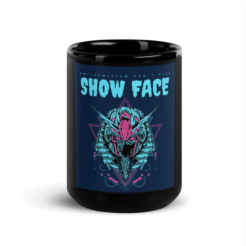 Show Face | Antisemitism Can't Hide | Black Glossy Mug