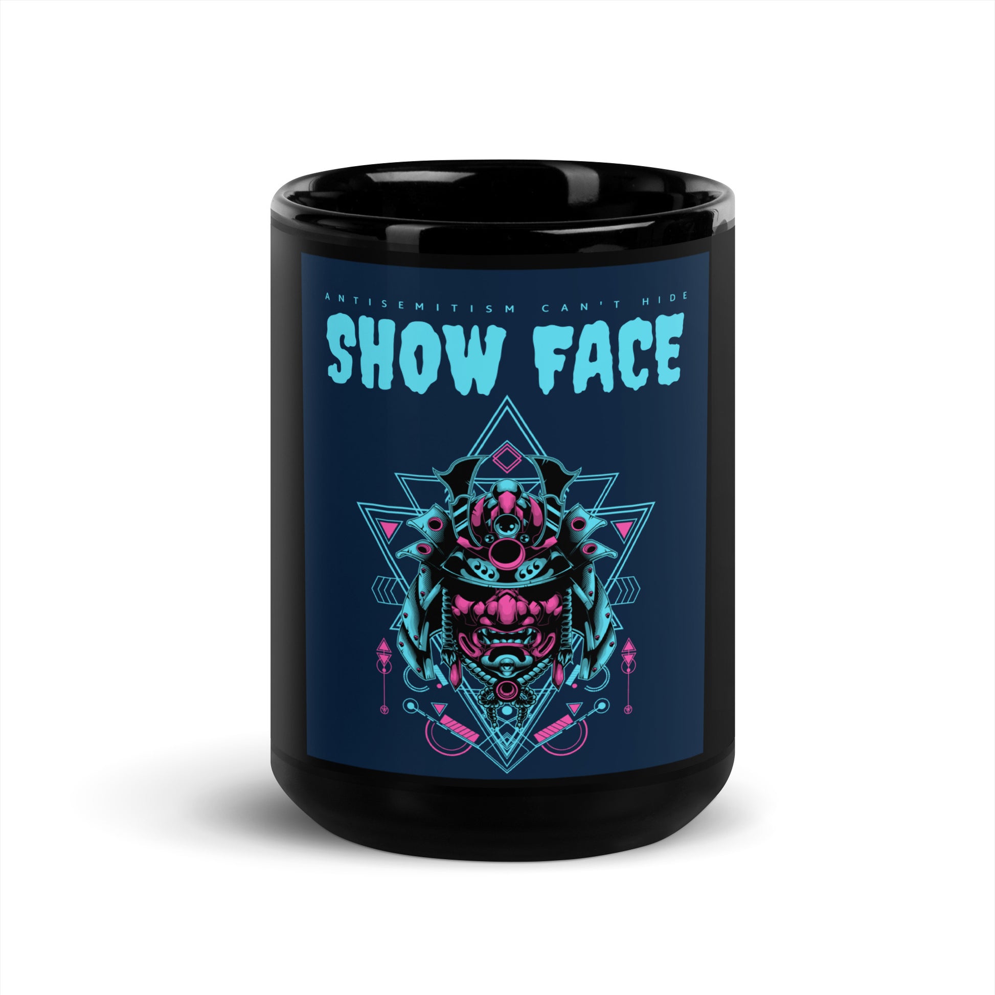 Show Face | Antisemitism Can't Hide | Black Glossy Mug