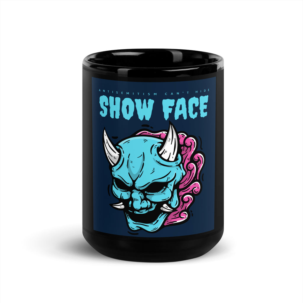 Show Face | Antisemitism Can't Hide | Black Glossy Mug
