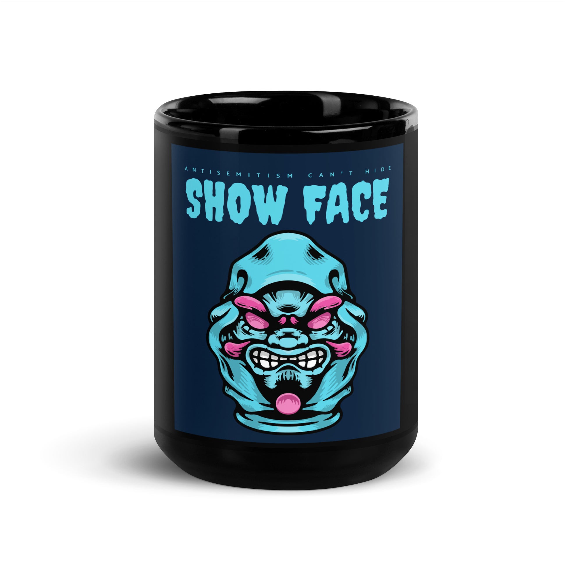 Show Face | Antisemitism Can't Hide | Black Glossy Mug