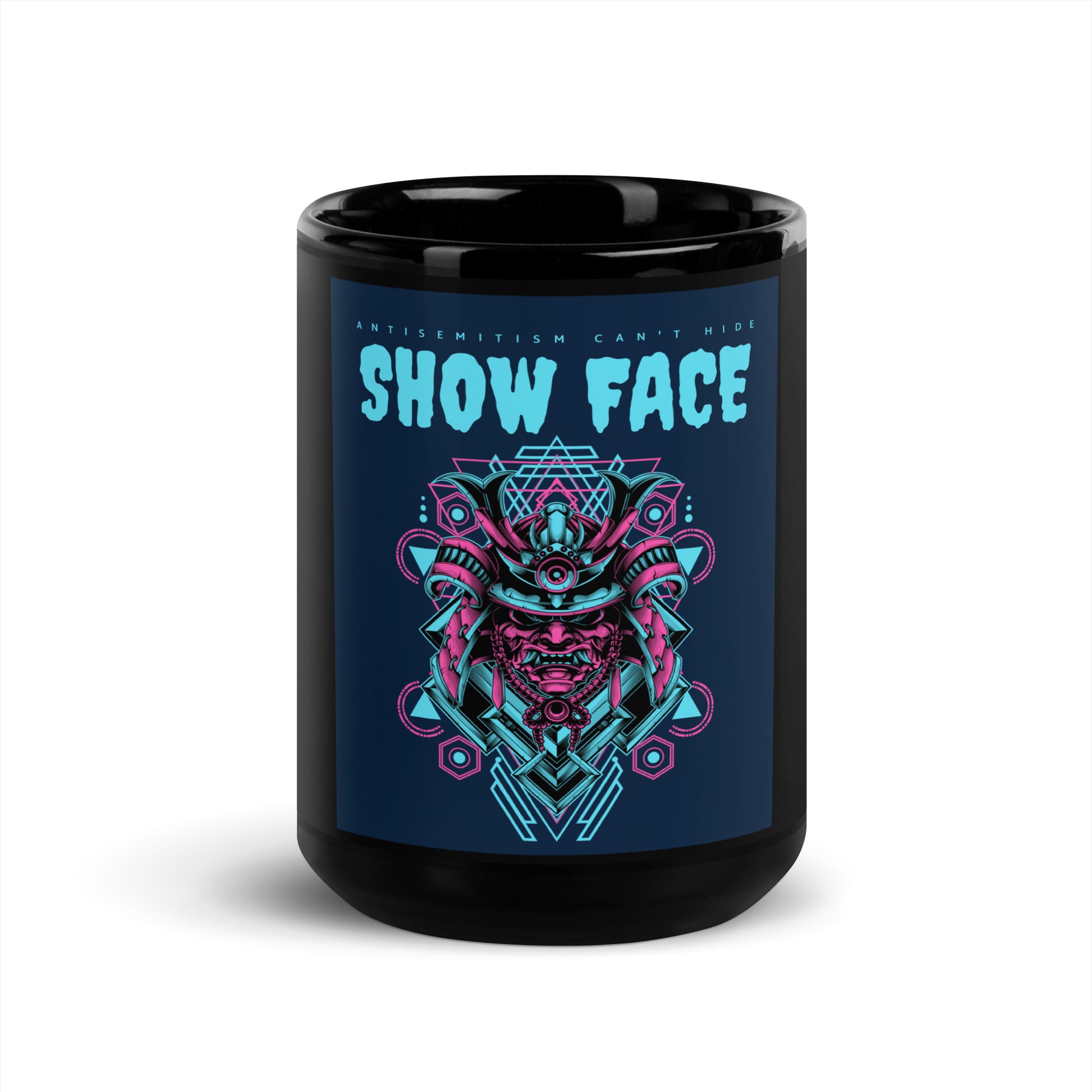 Show Face | Antisemitism Can't Hide | Black Glossy Mug