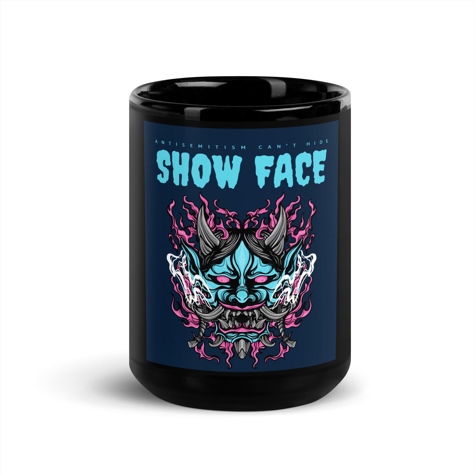 Show Face | Antisemitism Can't Hide | Black Glossy Mug