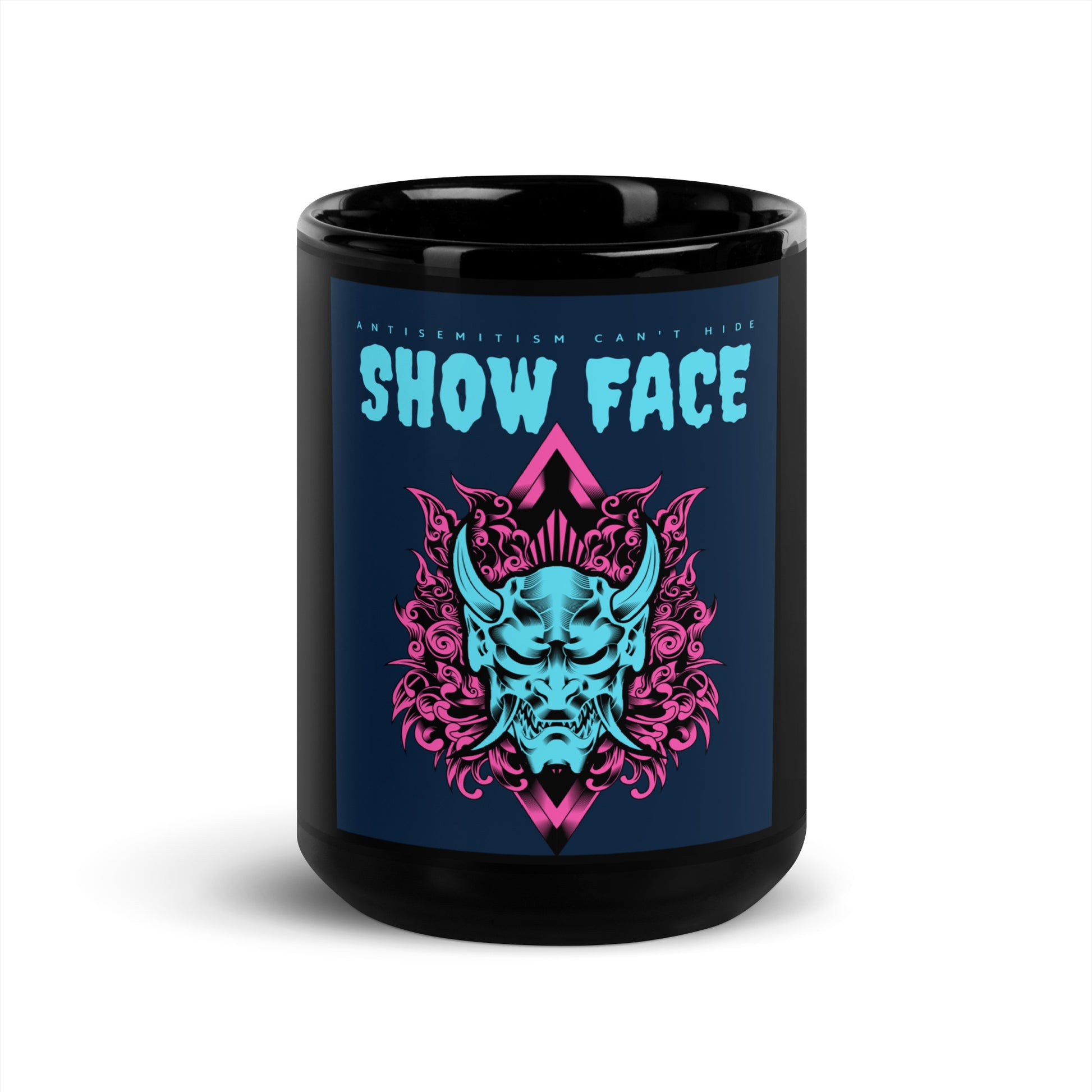 Show Face | Antisemitism Can't Hide | Black Glossy Mug