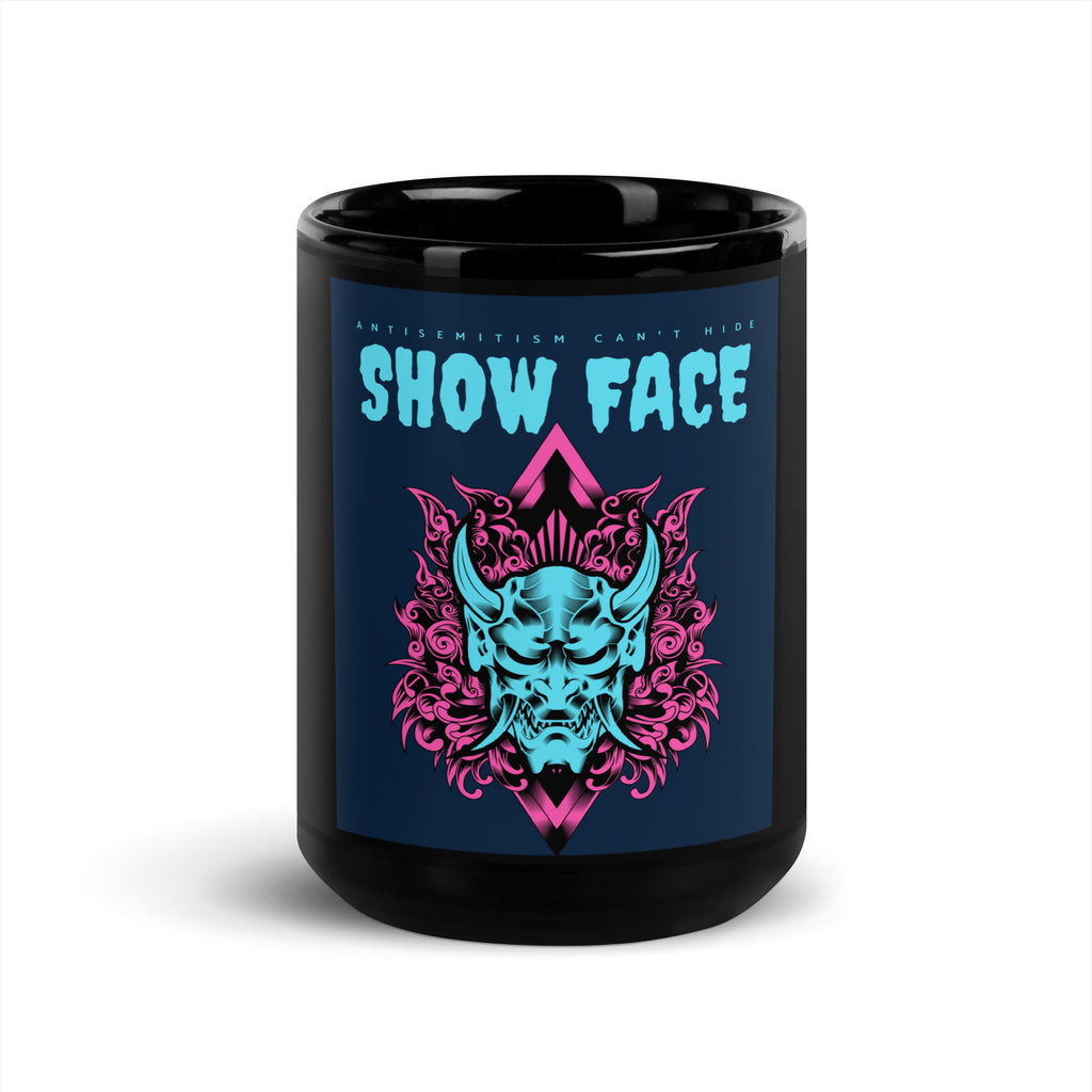 Show Face | Antisemitism Can't Hide | Black Glossy Mug