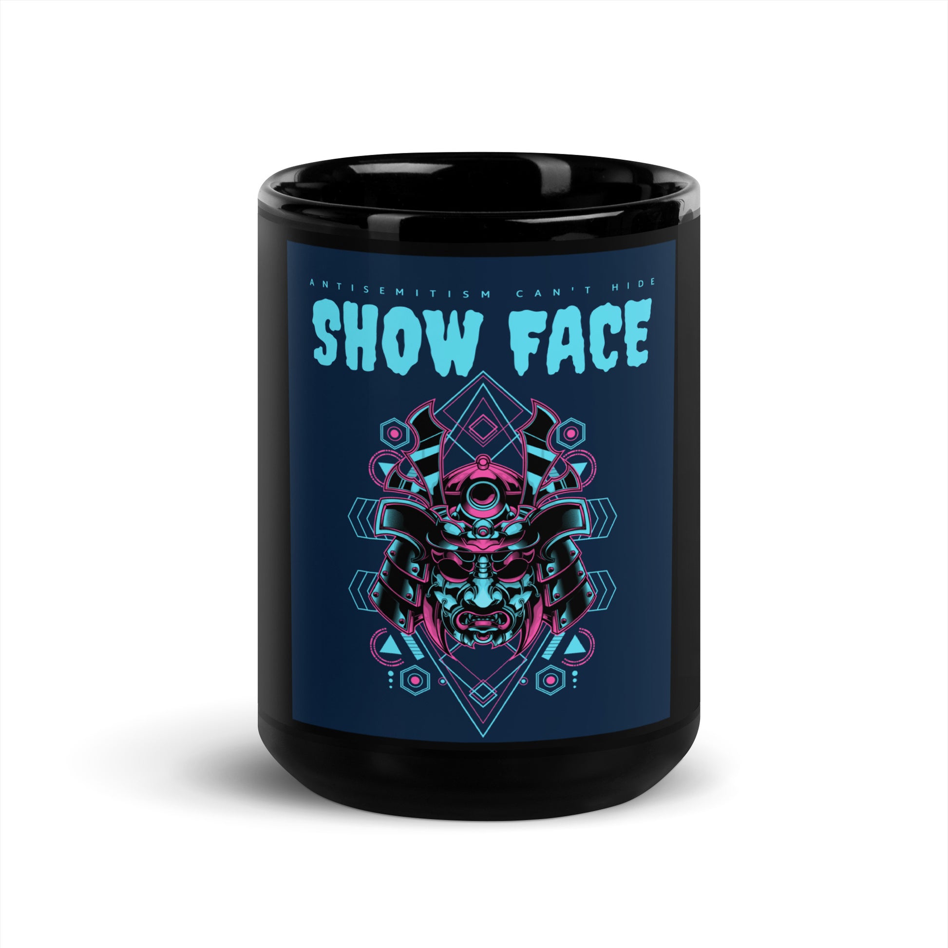 Show Face | Antisemitism Can't Hide | Black Glossy Mug
