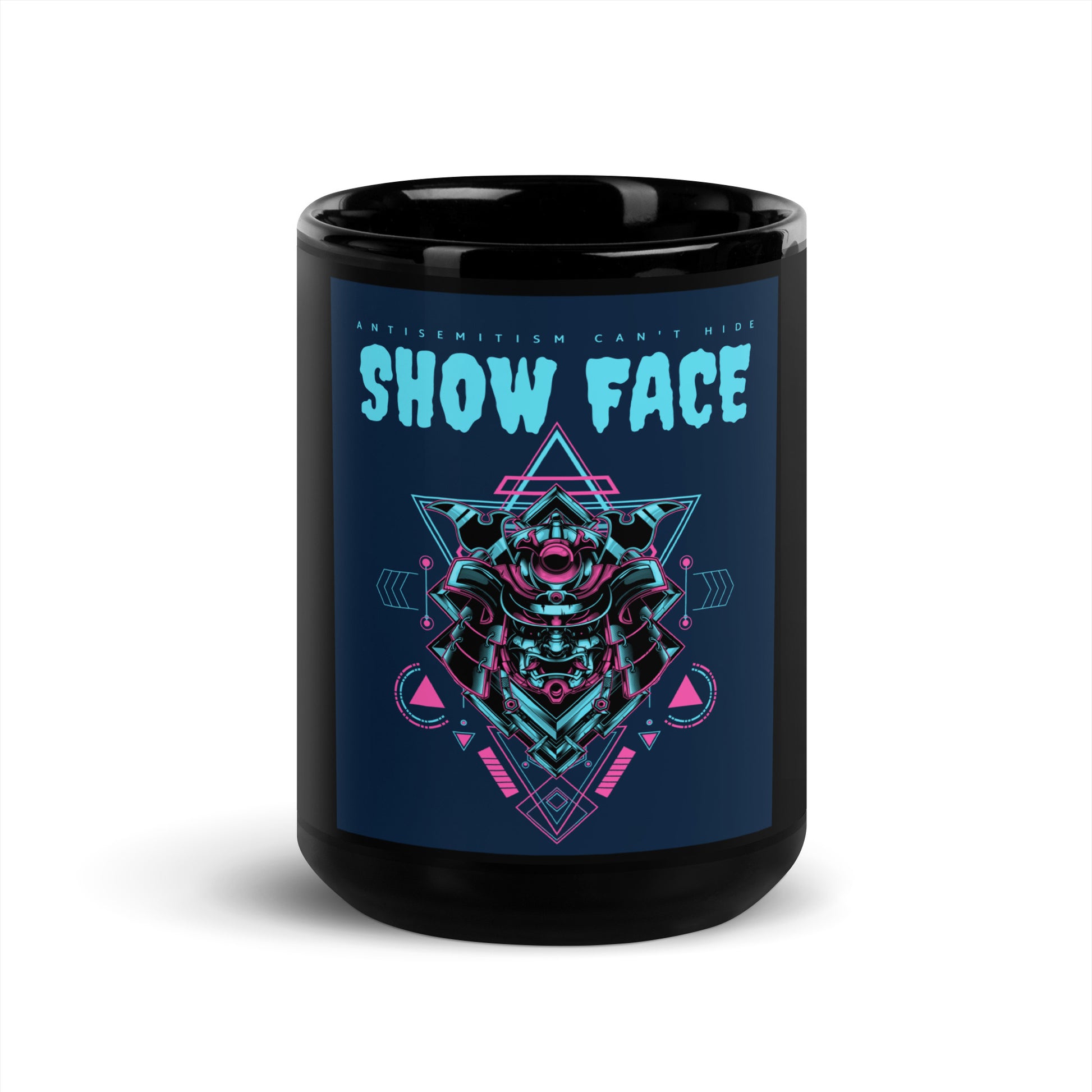 Show Face | Antisemitism Can't Hide | Black Glossy Mug