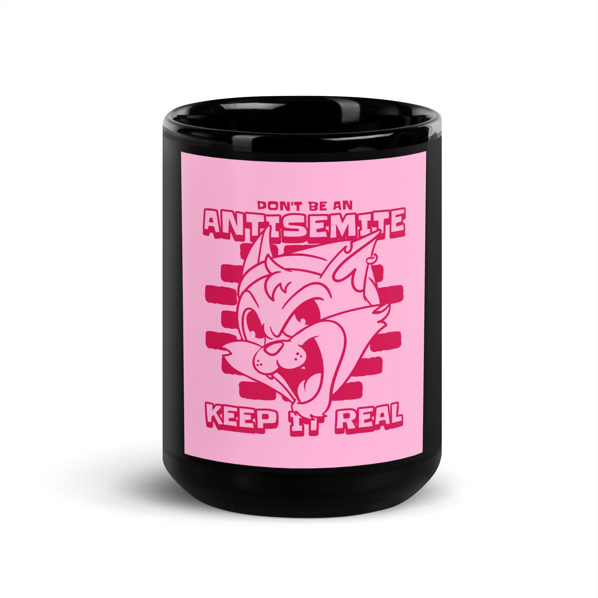 Streetart Graffiti Cartoon | Antisemitism | Black Glossy Mug