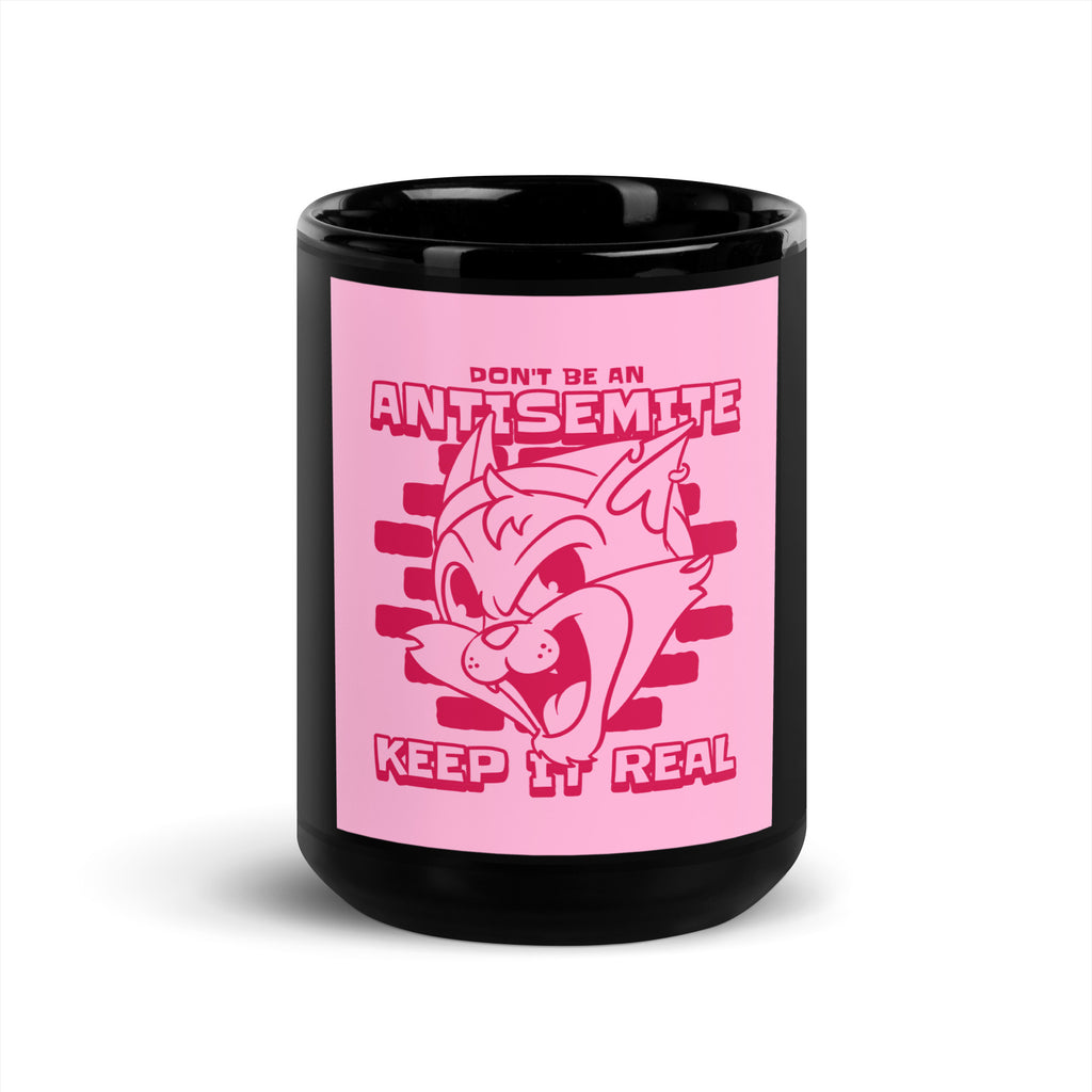 Streetart Graffiti Cartoon | Antisemitism | Black Glossy Mug