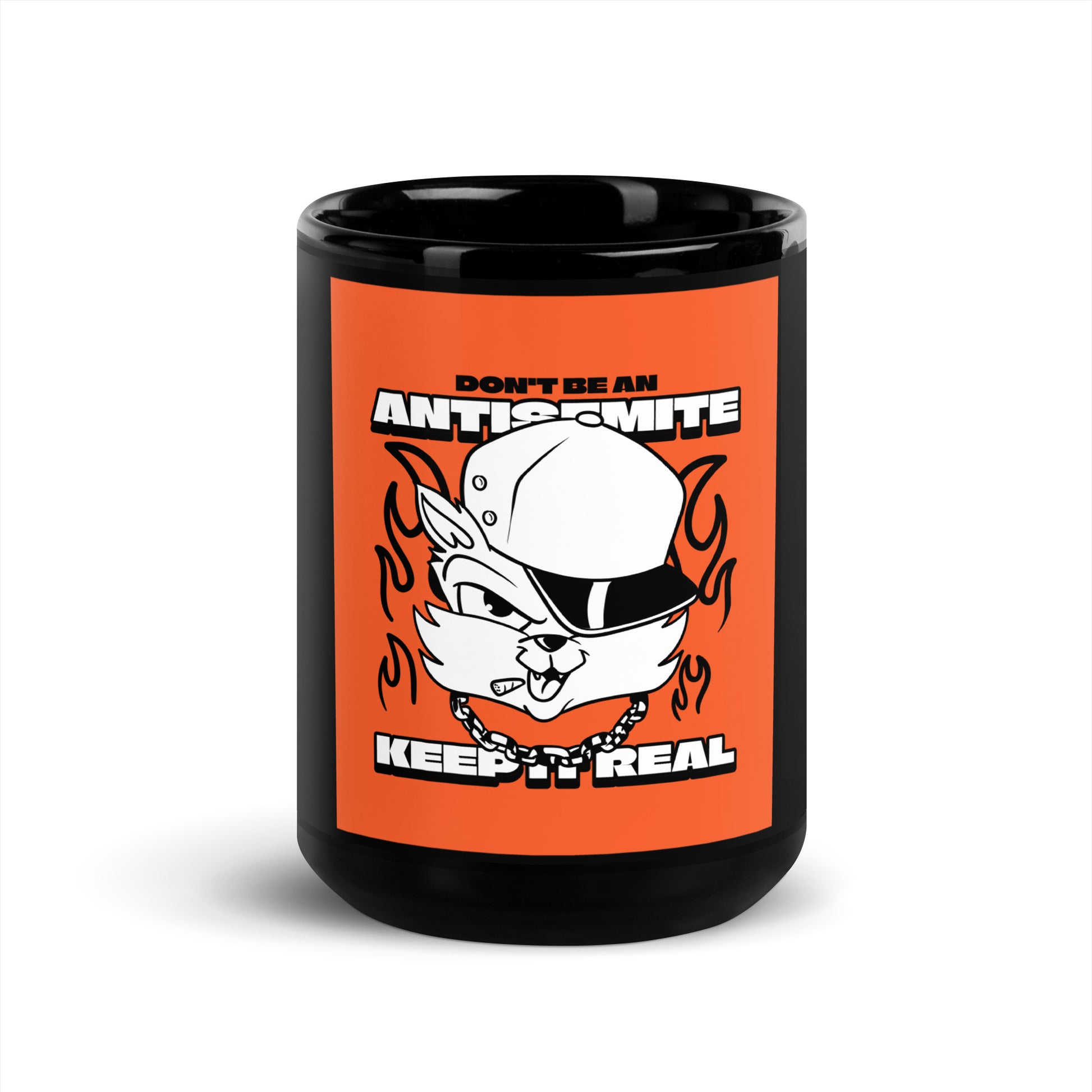 Streetart Graffiti Cartoon | Antisemitism | Black Glossy Mug