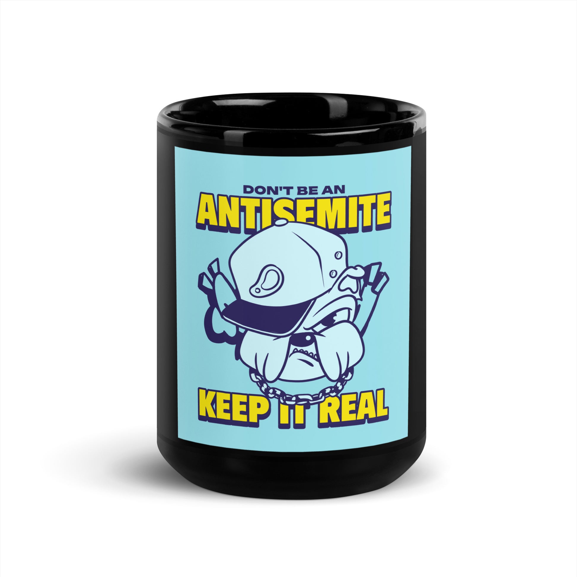 Streetart Graffiti Cartoon | Antisemitism | Black Glossy Mug