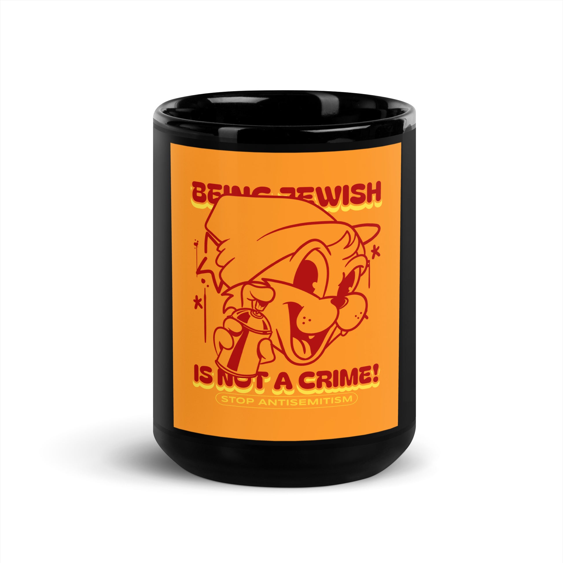Streetart Graffiti Cartoon | Antisemitism | Black Glossy Mug
