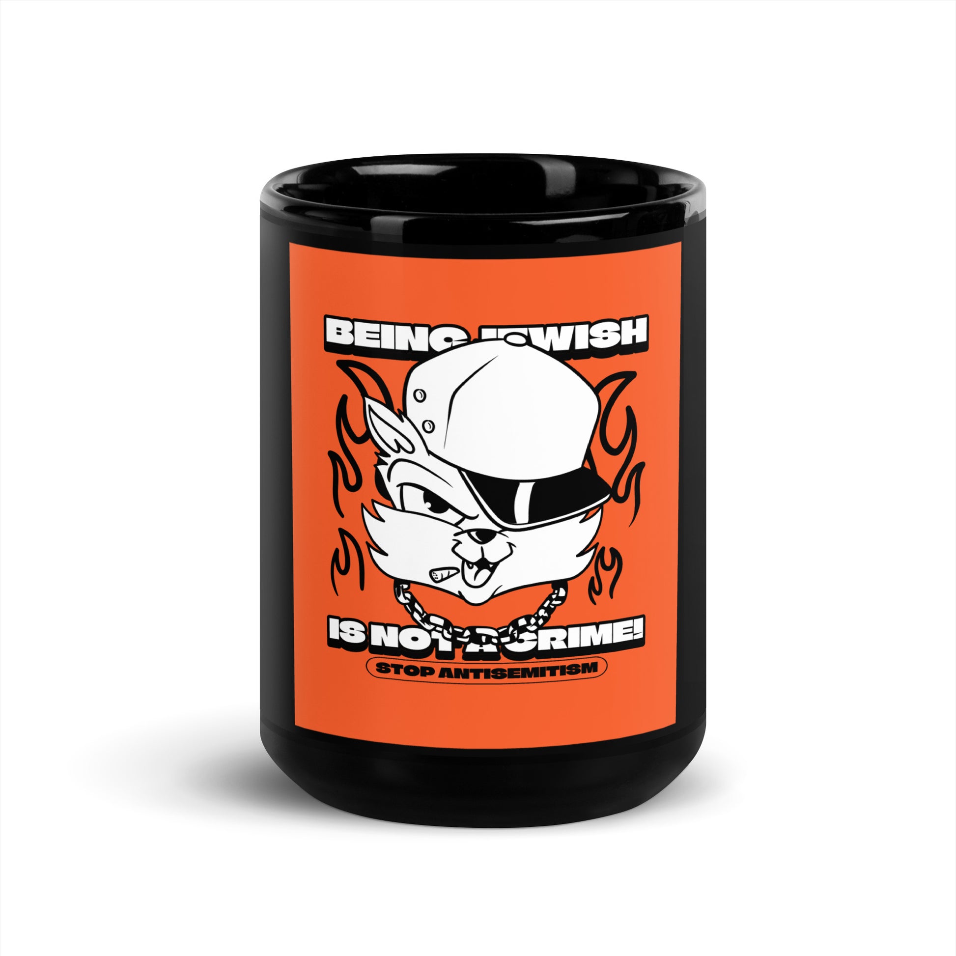 Streetart Graffiti Cartoon | Antisemitism | Black Glossy Mug