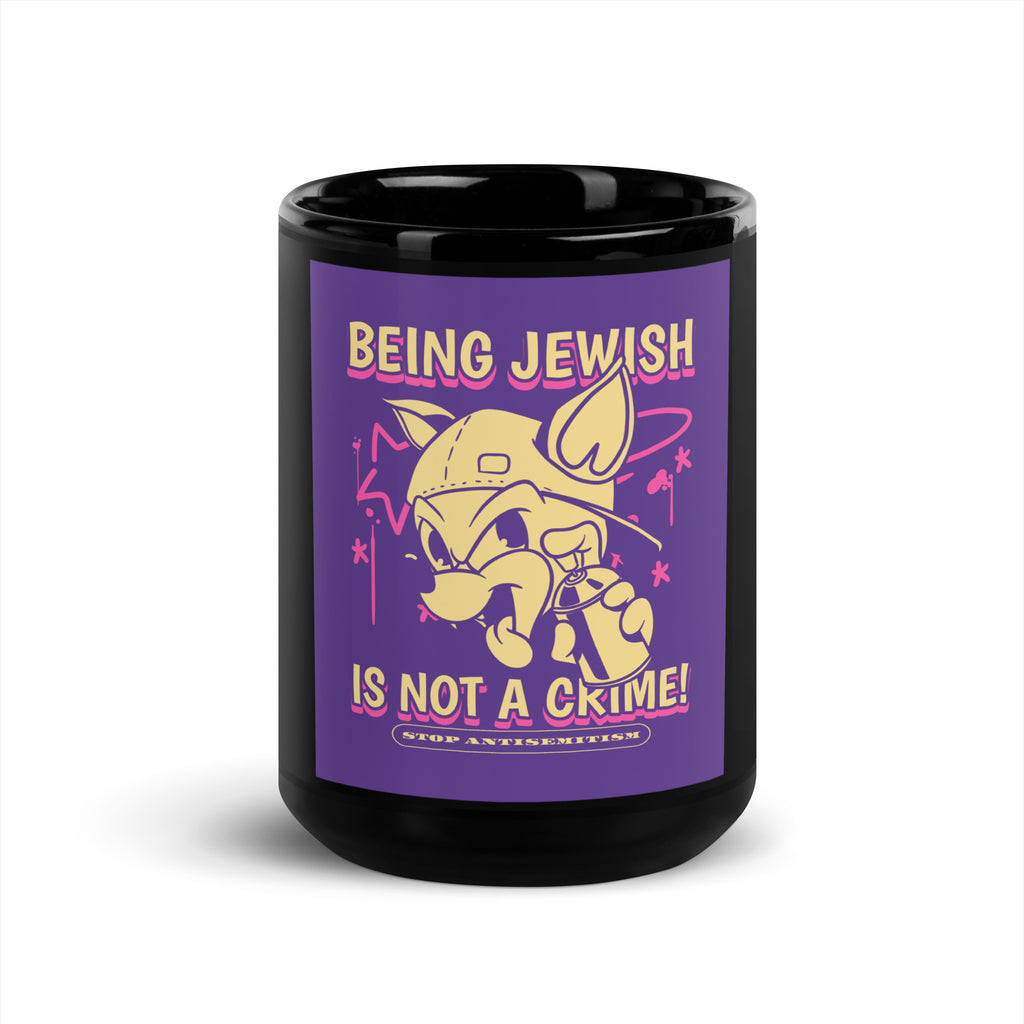 Streetart Graffiti Cartoon | Antisemitism | Black Glossy Mug