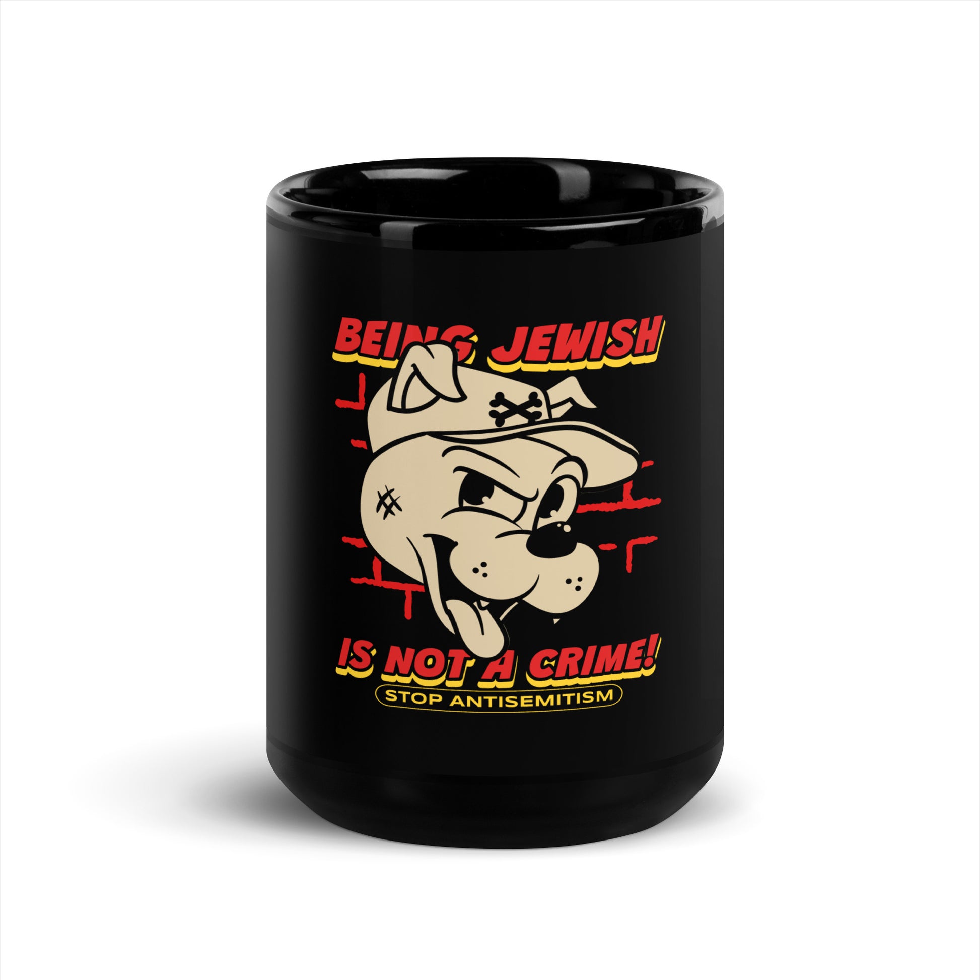 Streetart Graffiti Cartoon | Antisemitism | Black Glossy Mug